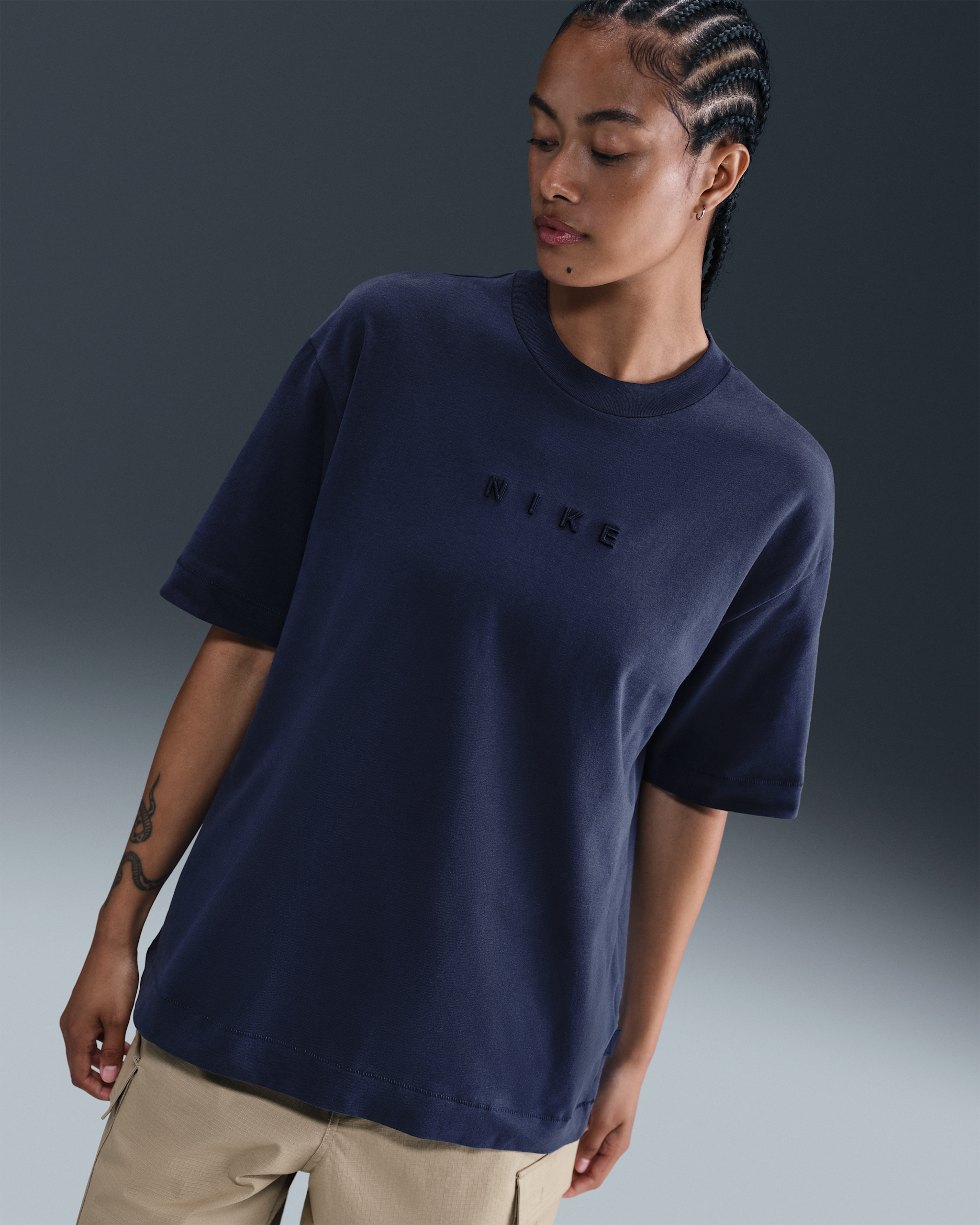 Nike Sportswear Women's Oversized Short-Sleeve T-Shirt - Midnight Navy