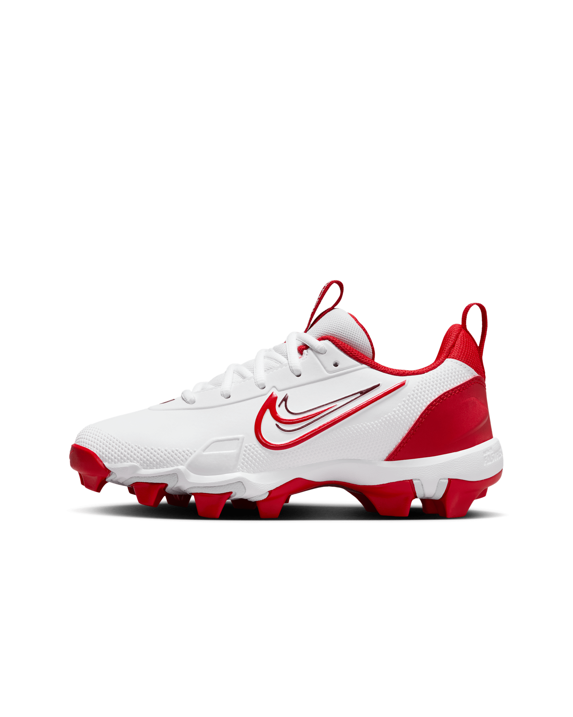 Nike Force Trout 9 Keystone Big Kids' Baseball Cleats - White/Pure Platinum/Team Red/University Red