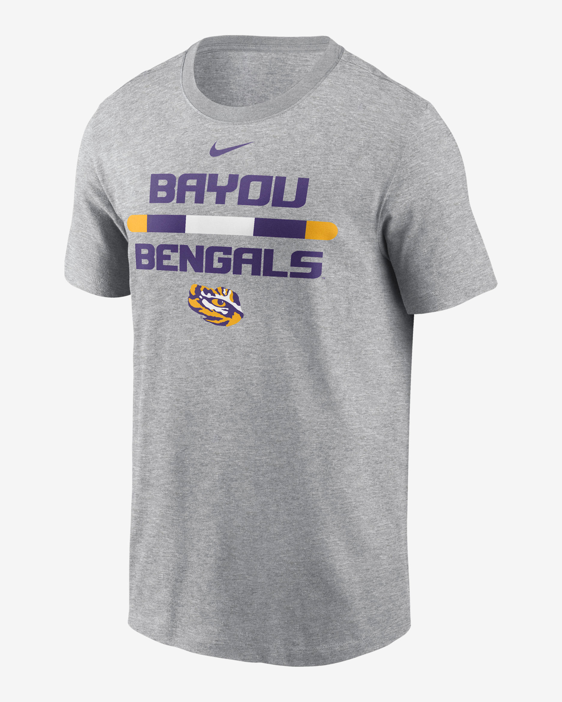 Playera universitaria Nike para hombre LSU Tigers DNA Lockup - Gris oscuro jaspeado