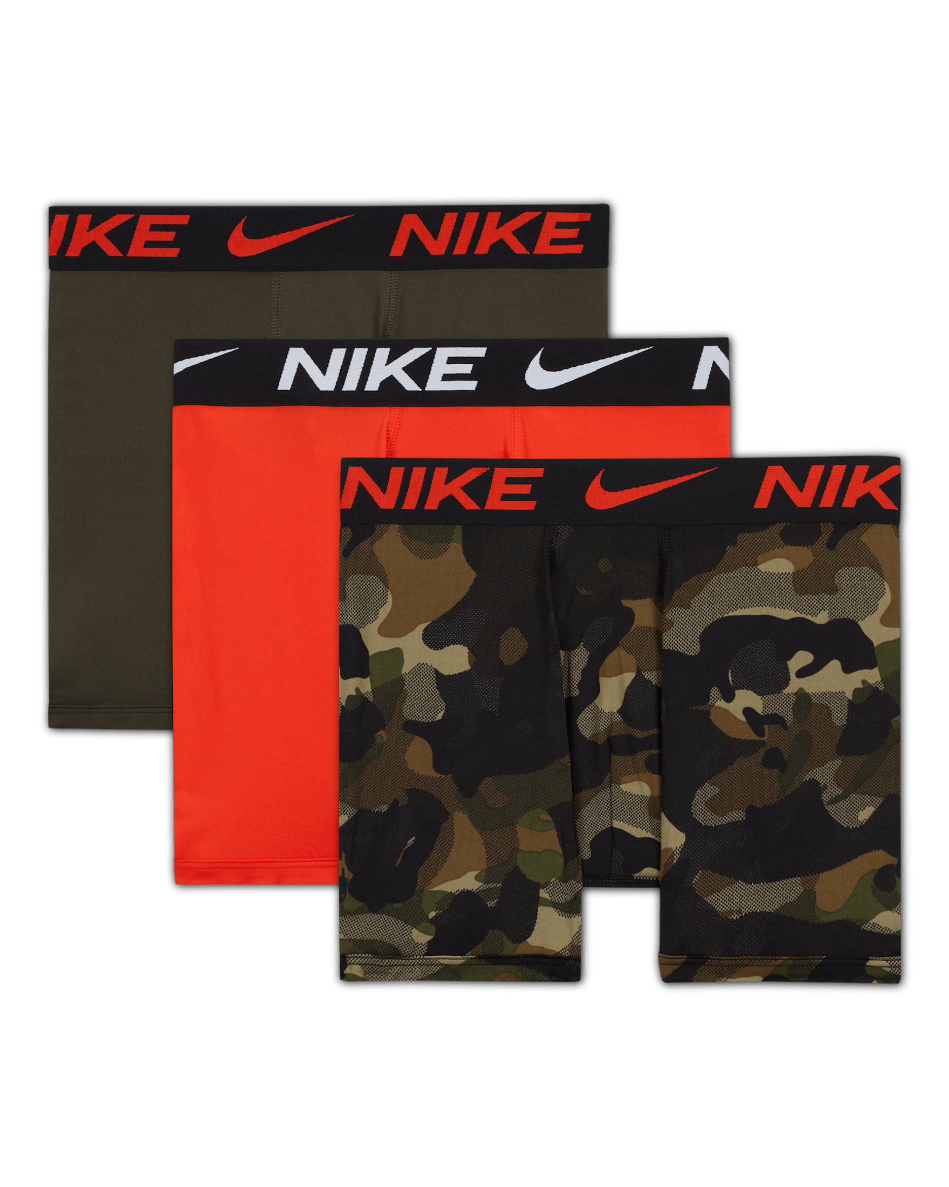 Ropa interior para niños talla grande Nike Micro Print Boxer Briefs (paquete de 3) - Multicolor