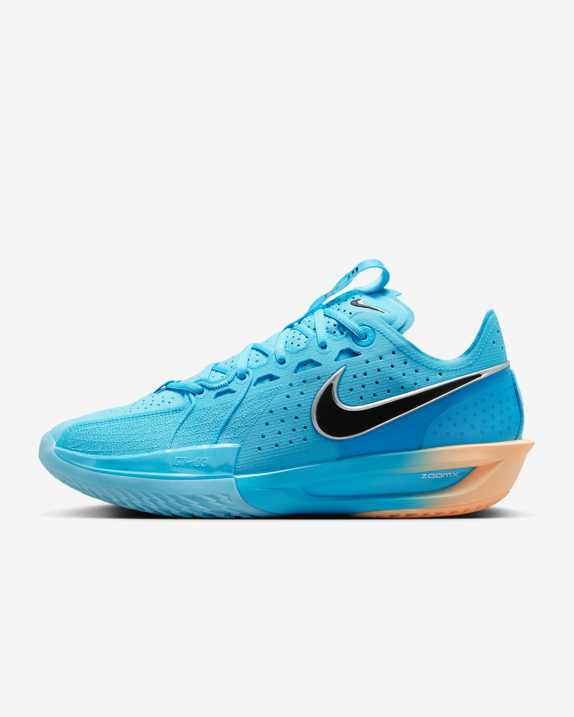 Nike G.T. Cut 3 EP Basketball Shoes - Blue Fury/Metallic Silver/Tangerine Tint/Black