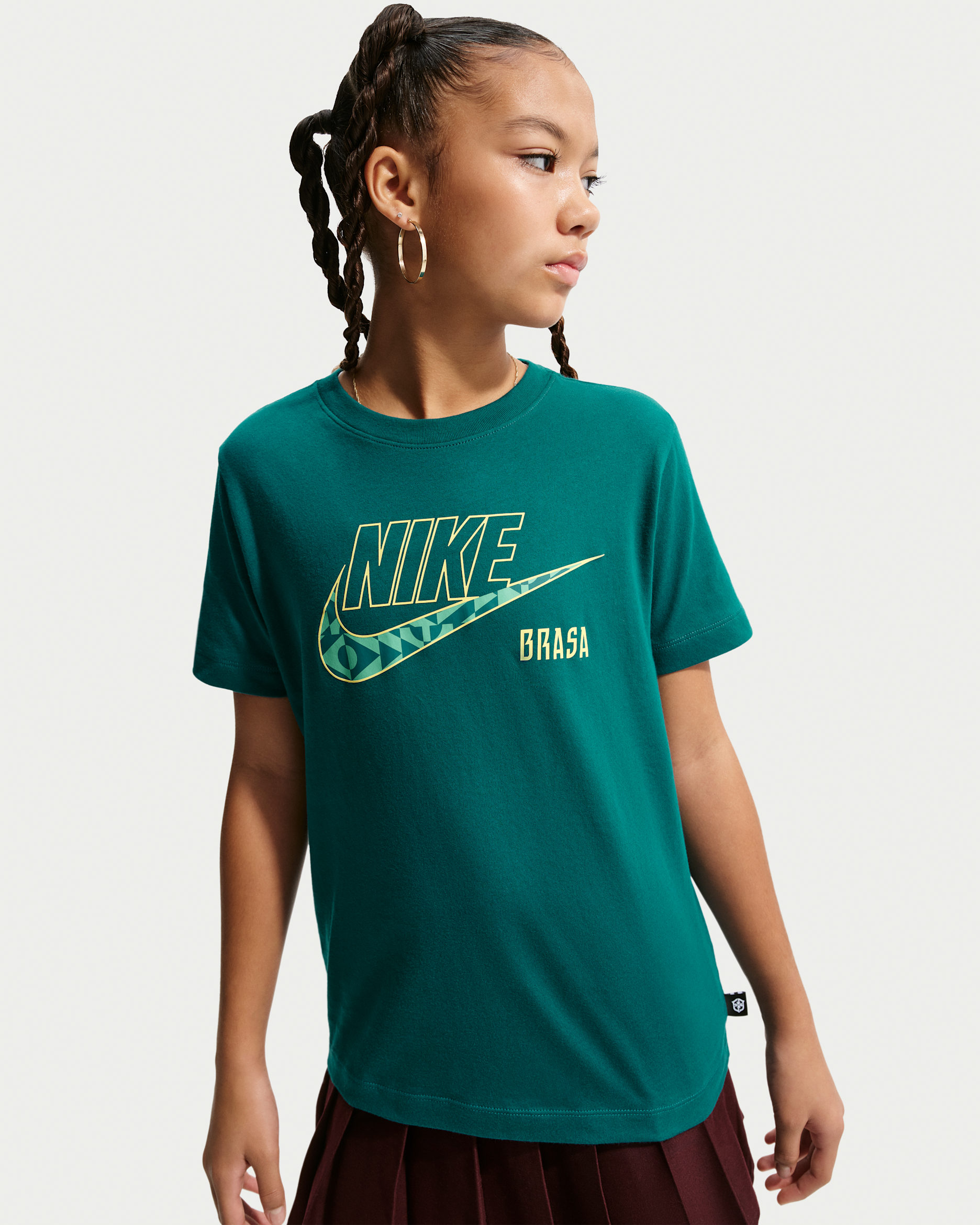 Brazil Big Kids' Nike Soccer T-Shirt - Geode Teal