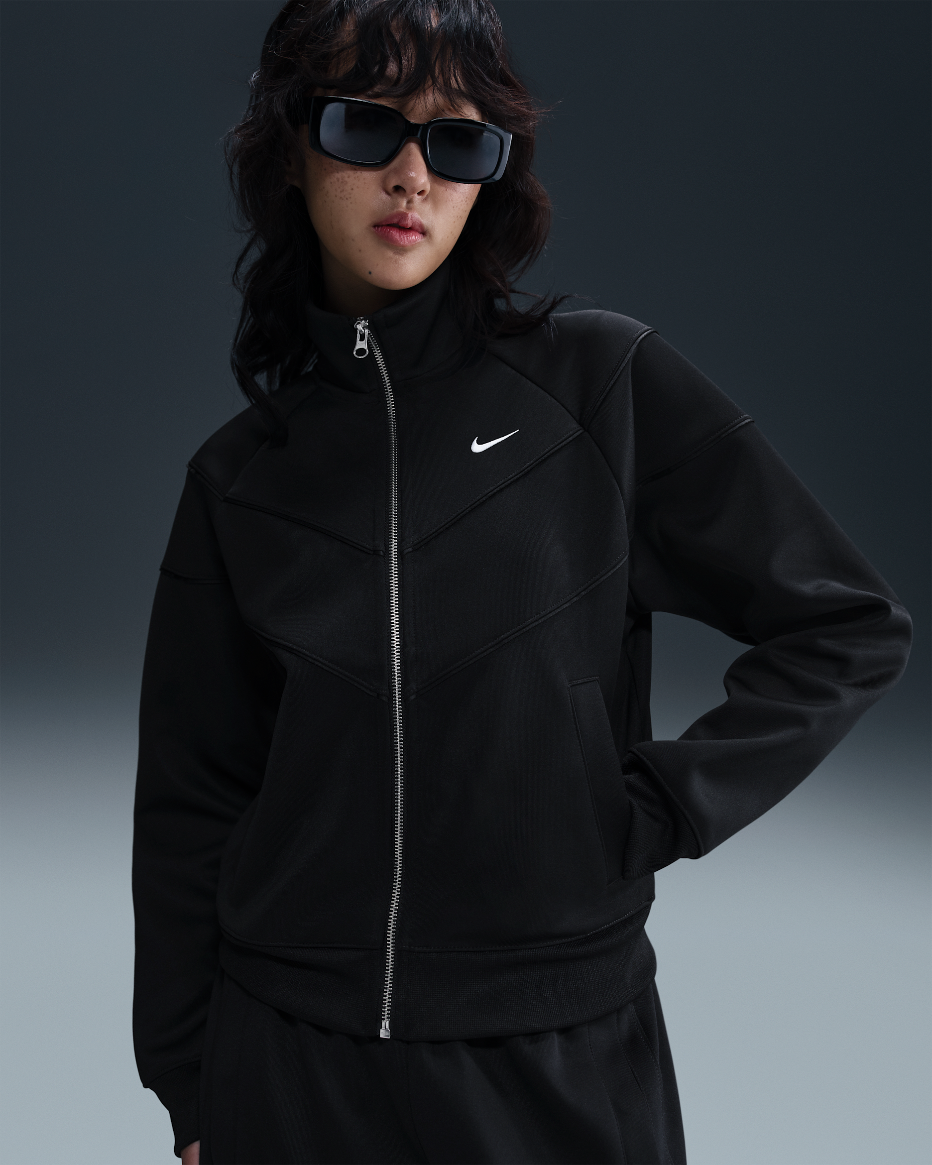 Nike Sportswear Windrunner Women's Knit Jacket - Black/White