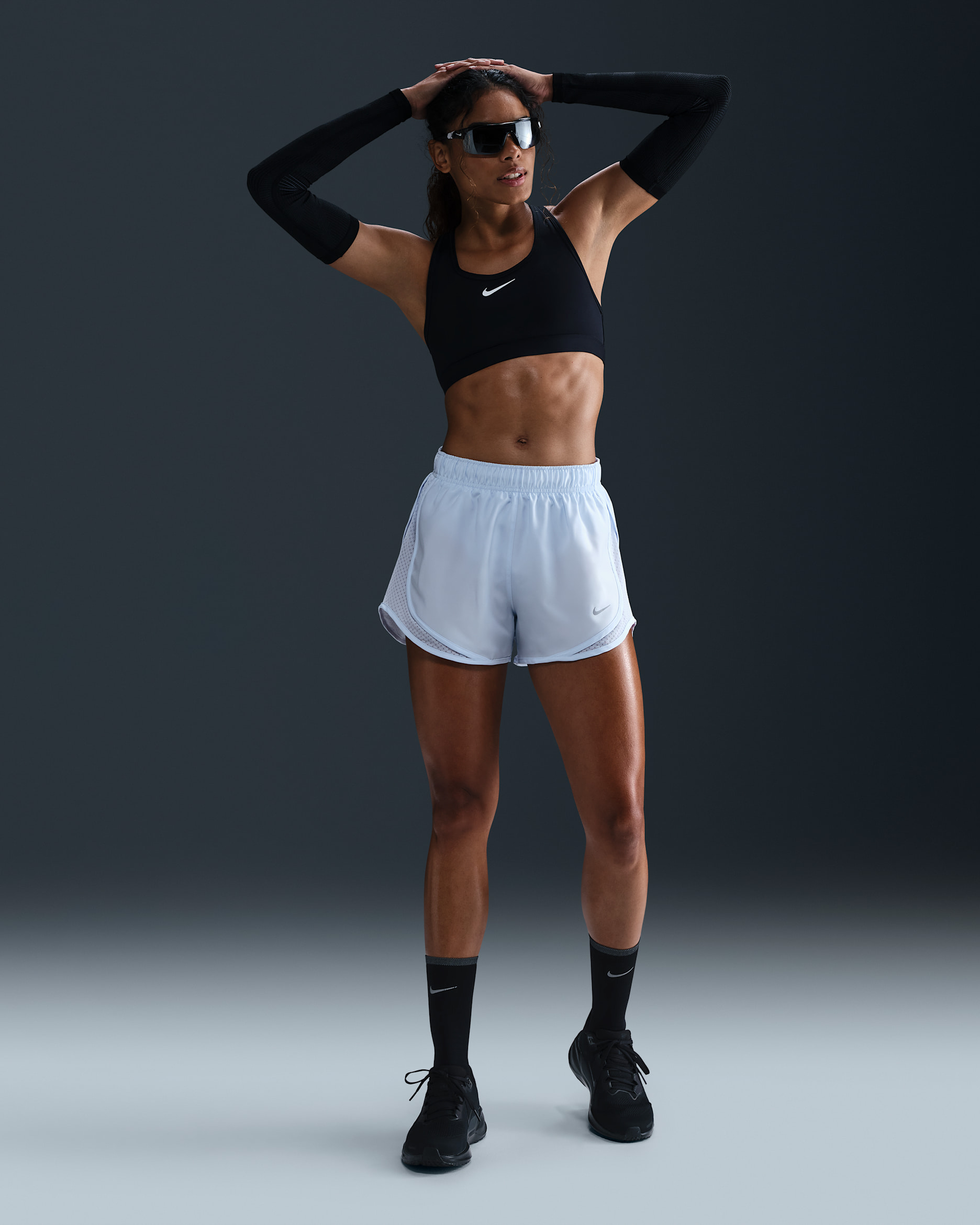 Nike Tempo Women's Dri-FIT Brief-Lined Running Shorts - Blue Tint