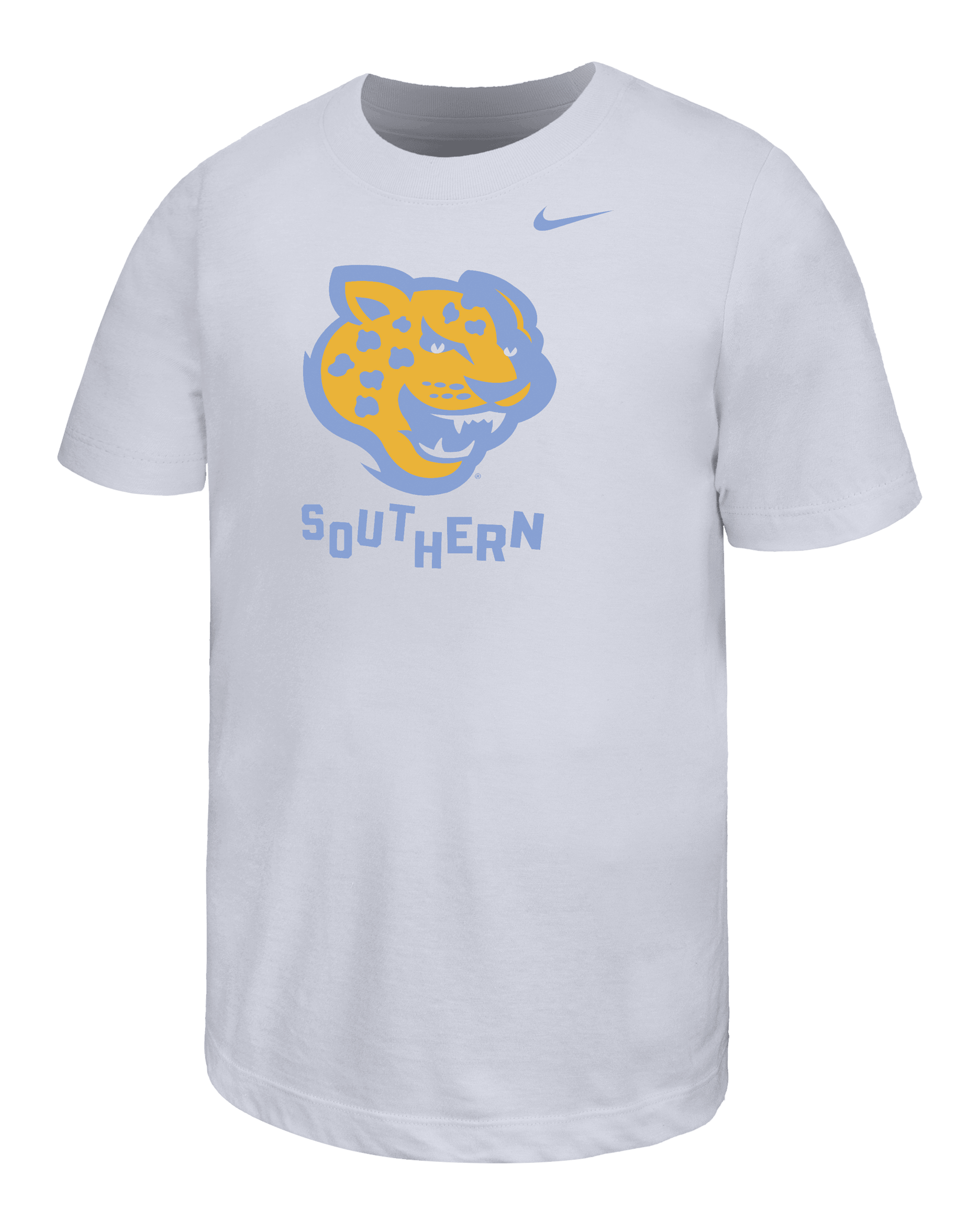 Playera de manga corta para niños talla grande Nike College (Southern University and A&M) - Blanco
