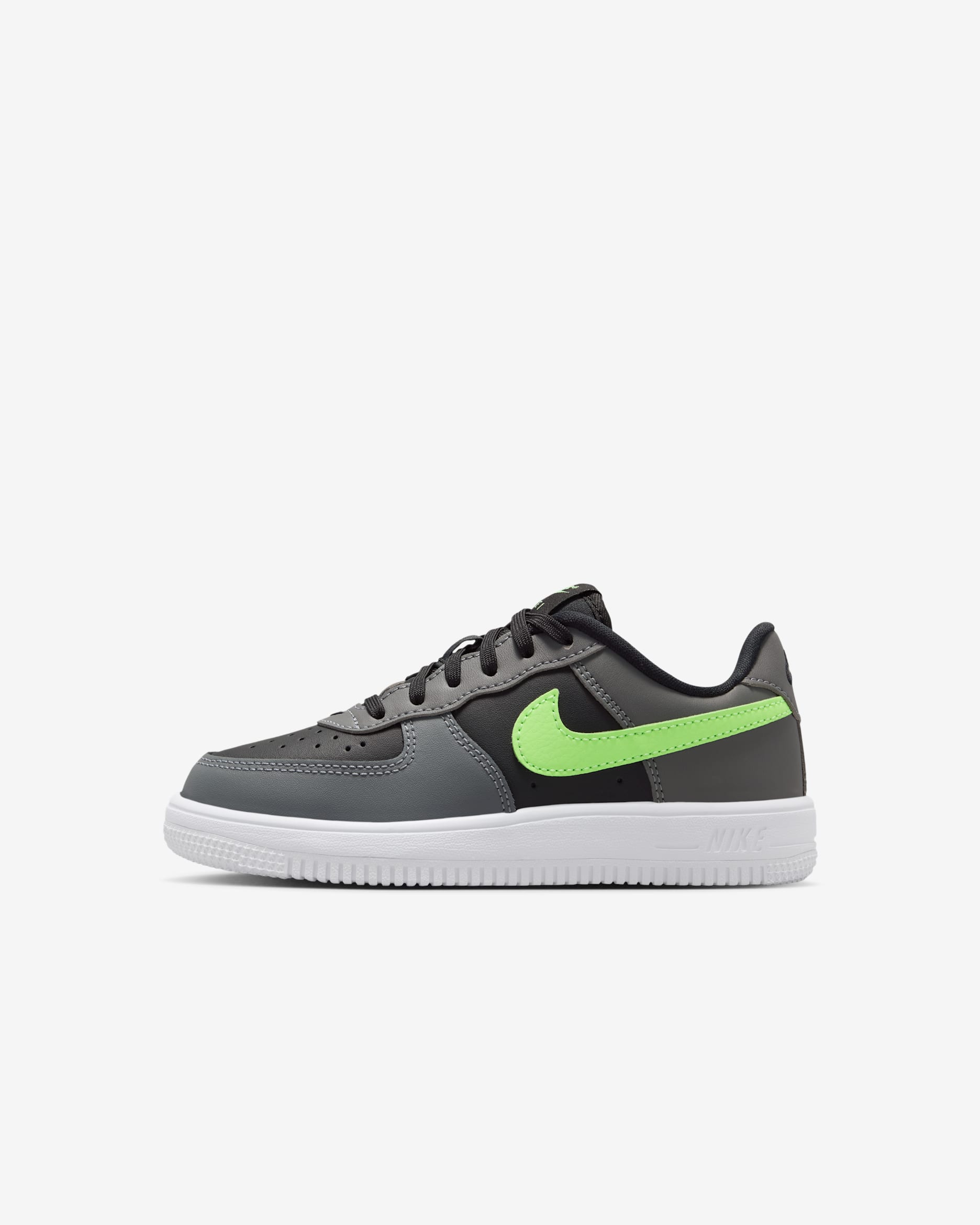 Nike Force 1 Low Little Kids' Shoes - Black/Smoke Grey/White/Lime Blast