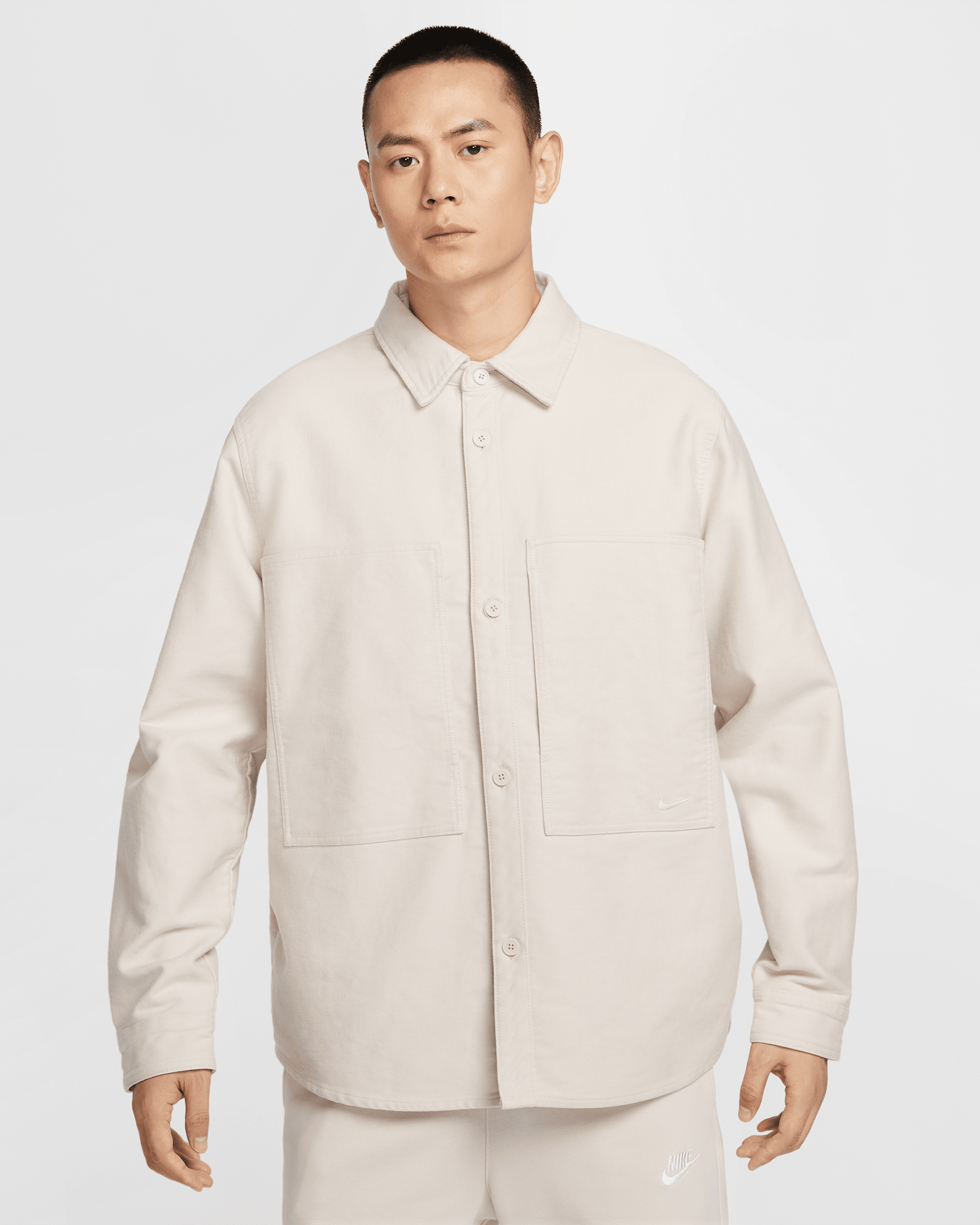 Nike Life Men's Long-Sleeve Chamois Field Shirt - Light Orewood Brown/Light Orewood Brown
