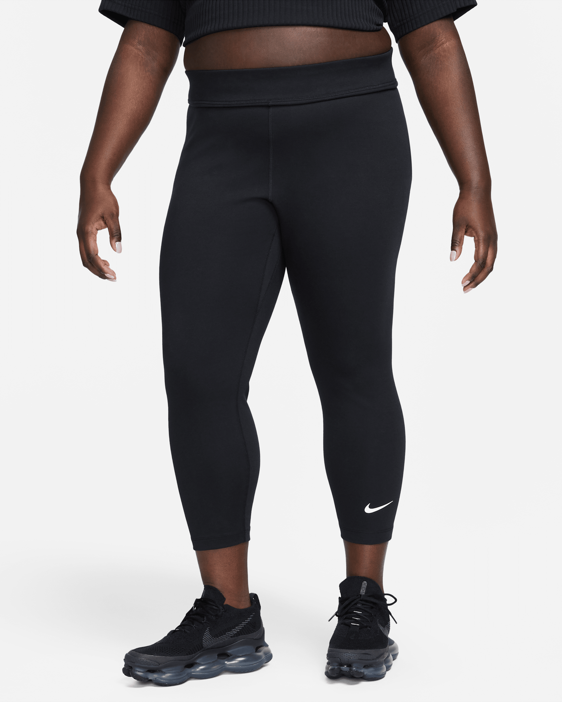 Nike Sportswear Classic leggings i 7/8 lengde med høyt liv til dame (Plus Size) - Svart/Sail