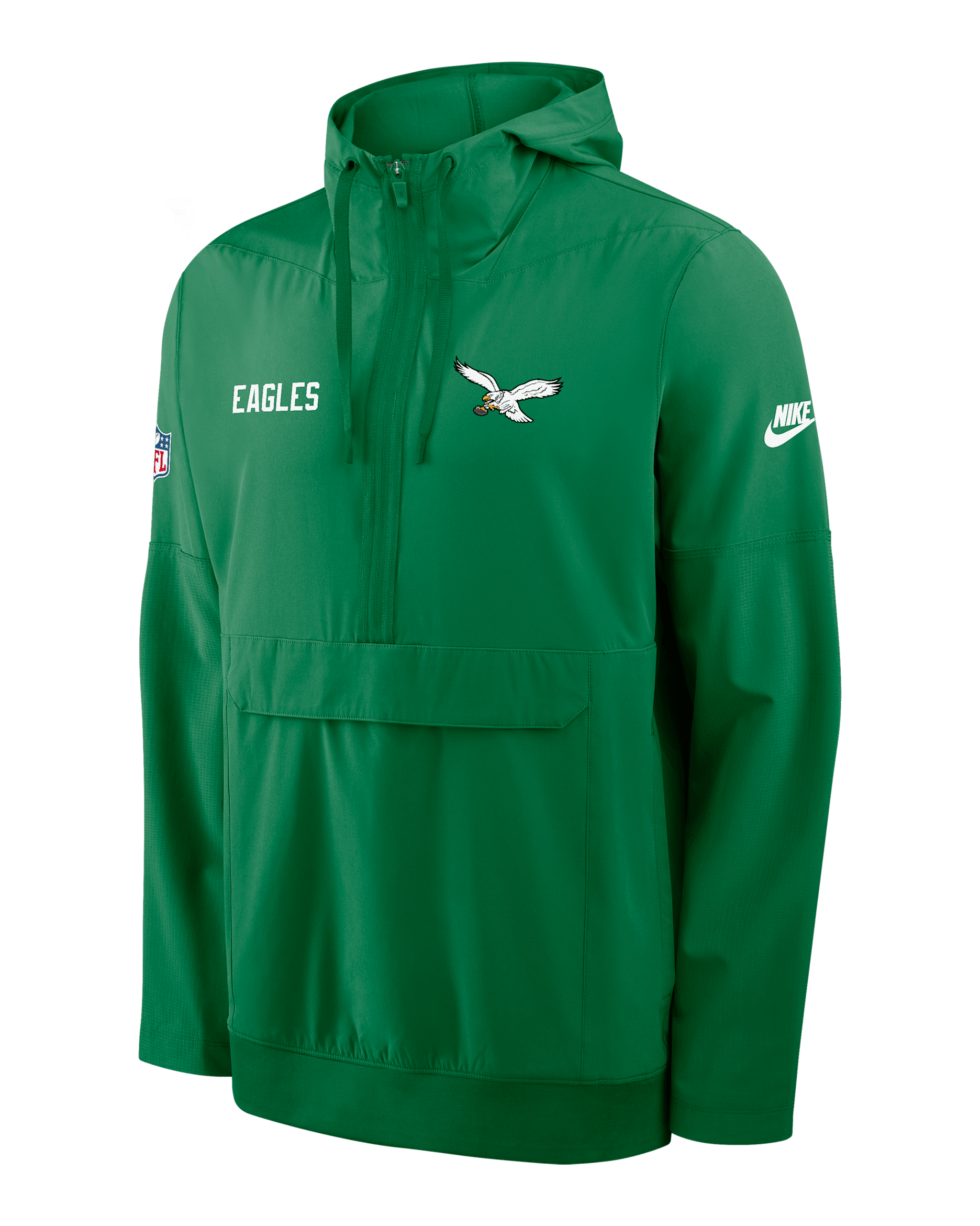Philadelphia Eagles Alt Option Route Anorak Men's Nike NFL 1/2-Zip Hooded Jacket - Green