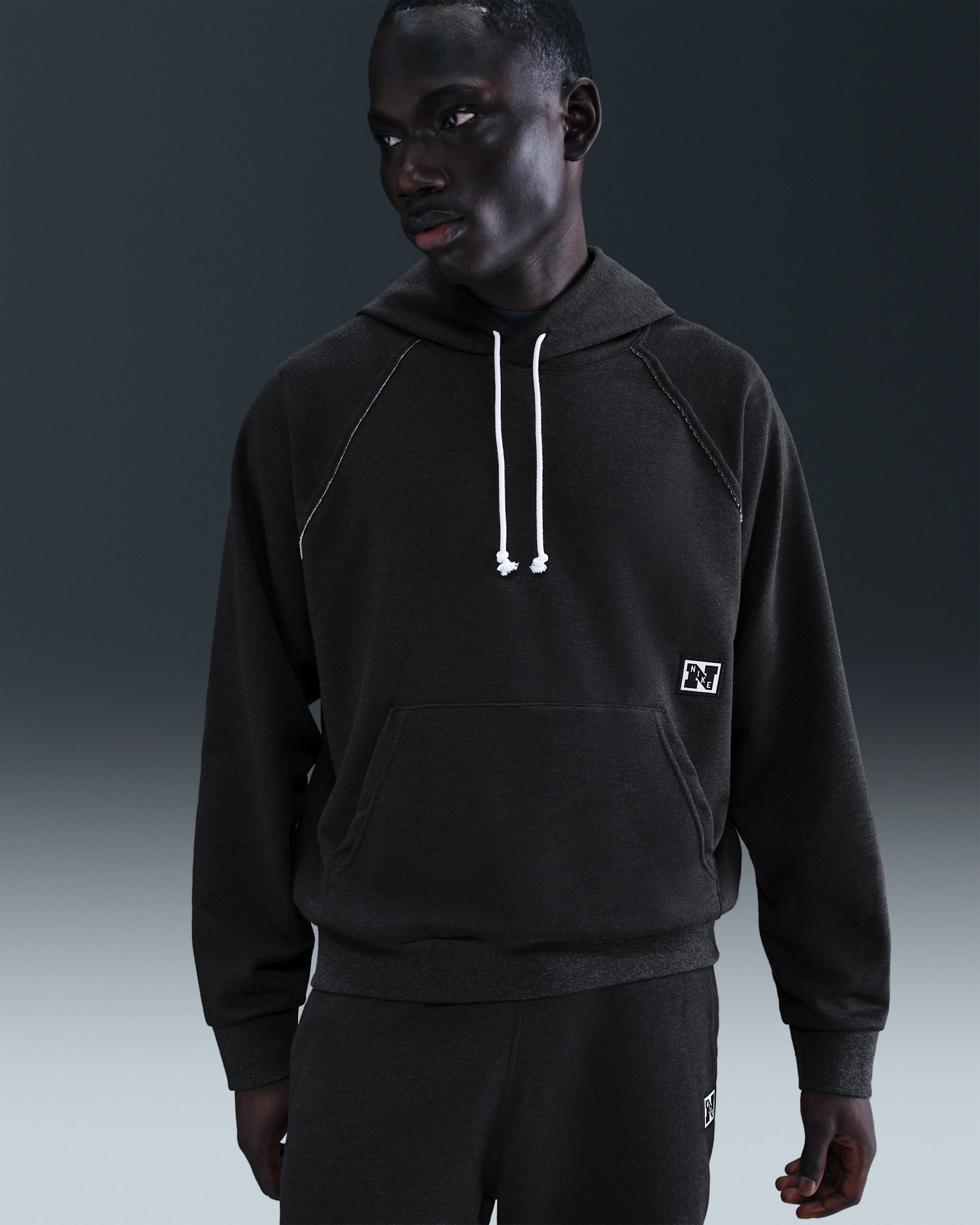 Nike Gym Heritage Men's Dri-FIT Fleece Training Top - Black/Heather/Pale Ivory/Black