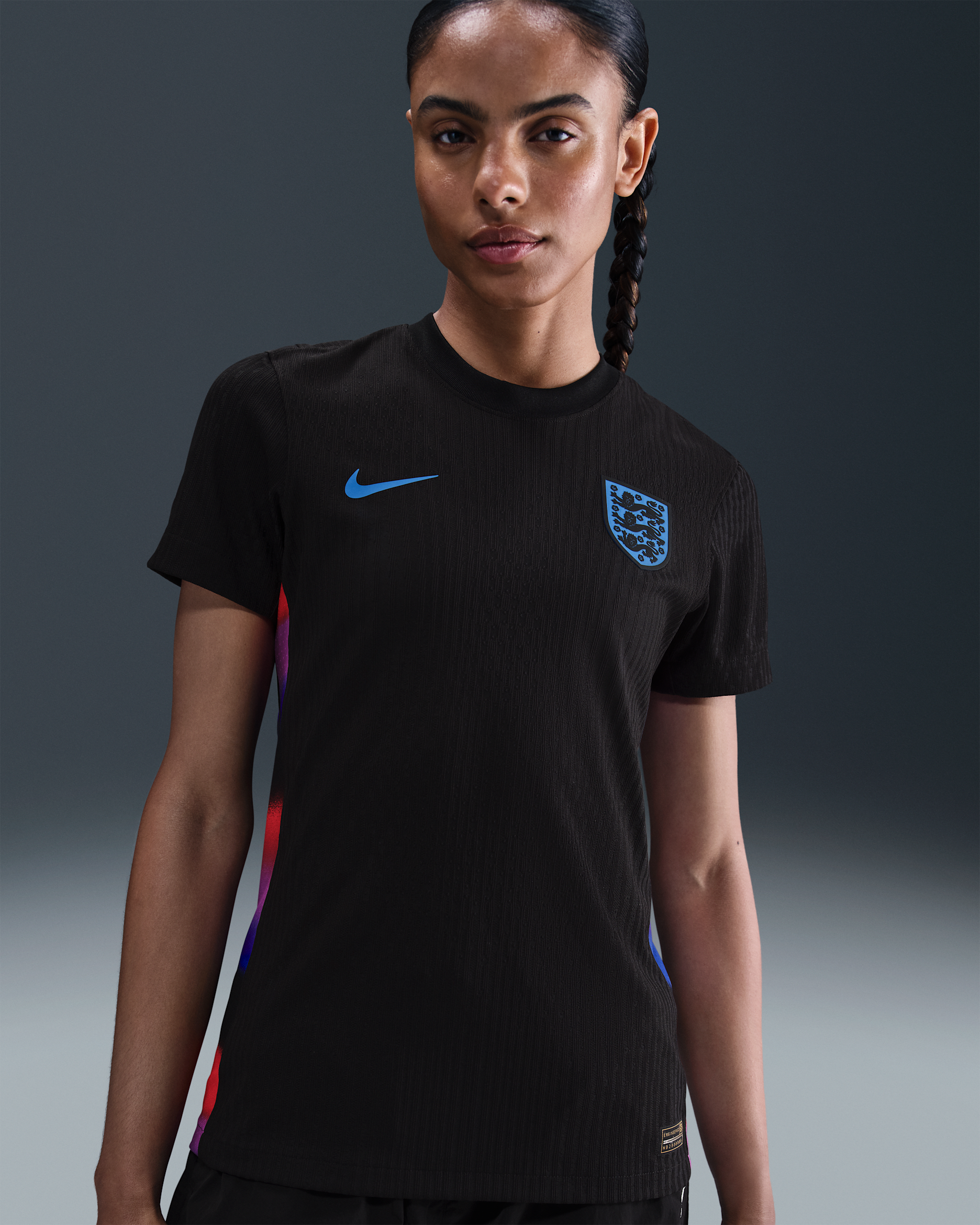 Maglia da calcio autentica Nike Dri-FIT ADV Inghilterra 2025 Match (squadra femminile) da donna – Away - Nero/Light Photo Blue