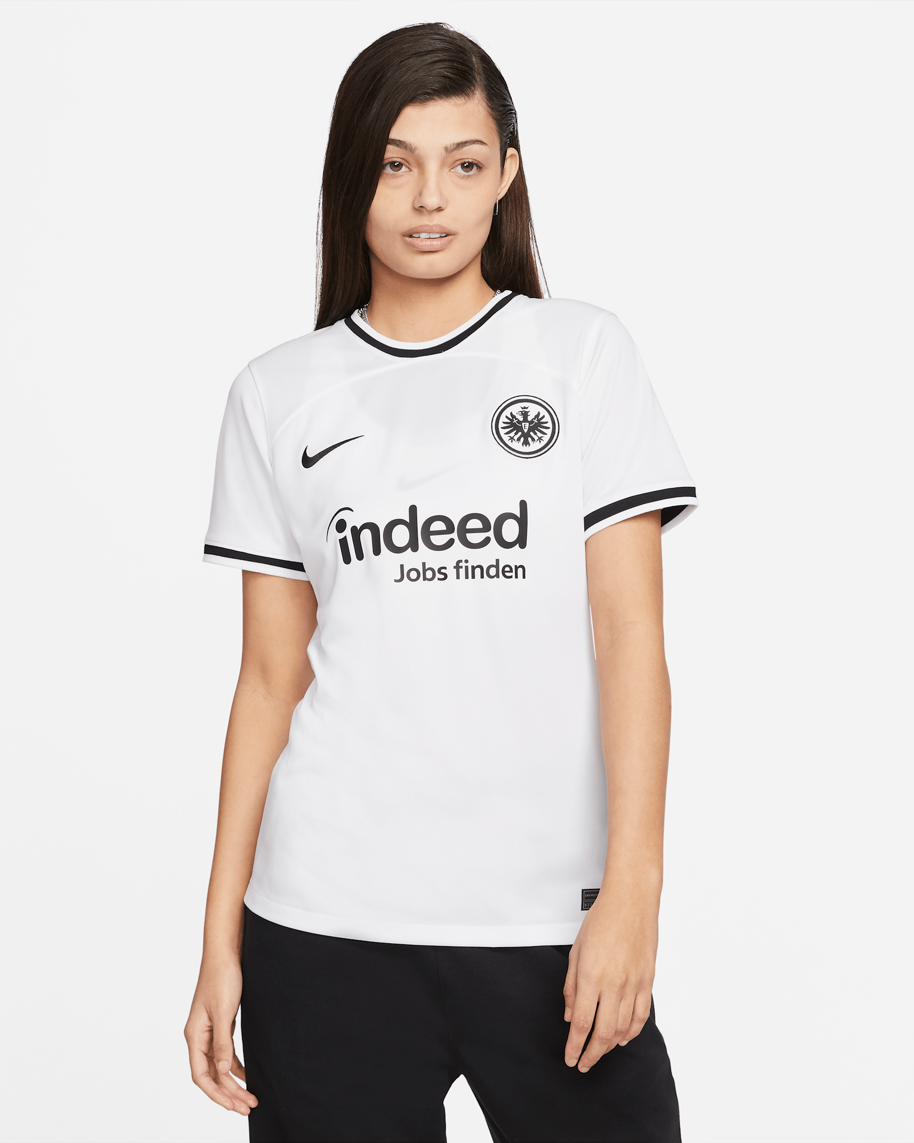 Eintracht Frankfurt 2022/23 Stadium Home Nike Dri-FIT Fußballtrikot für Damen - Weiß/Schwarz