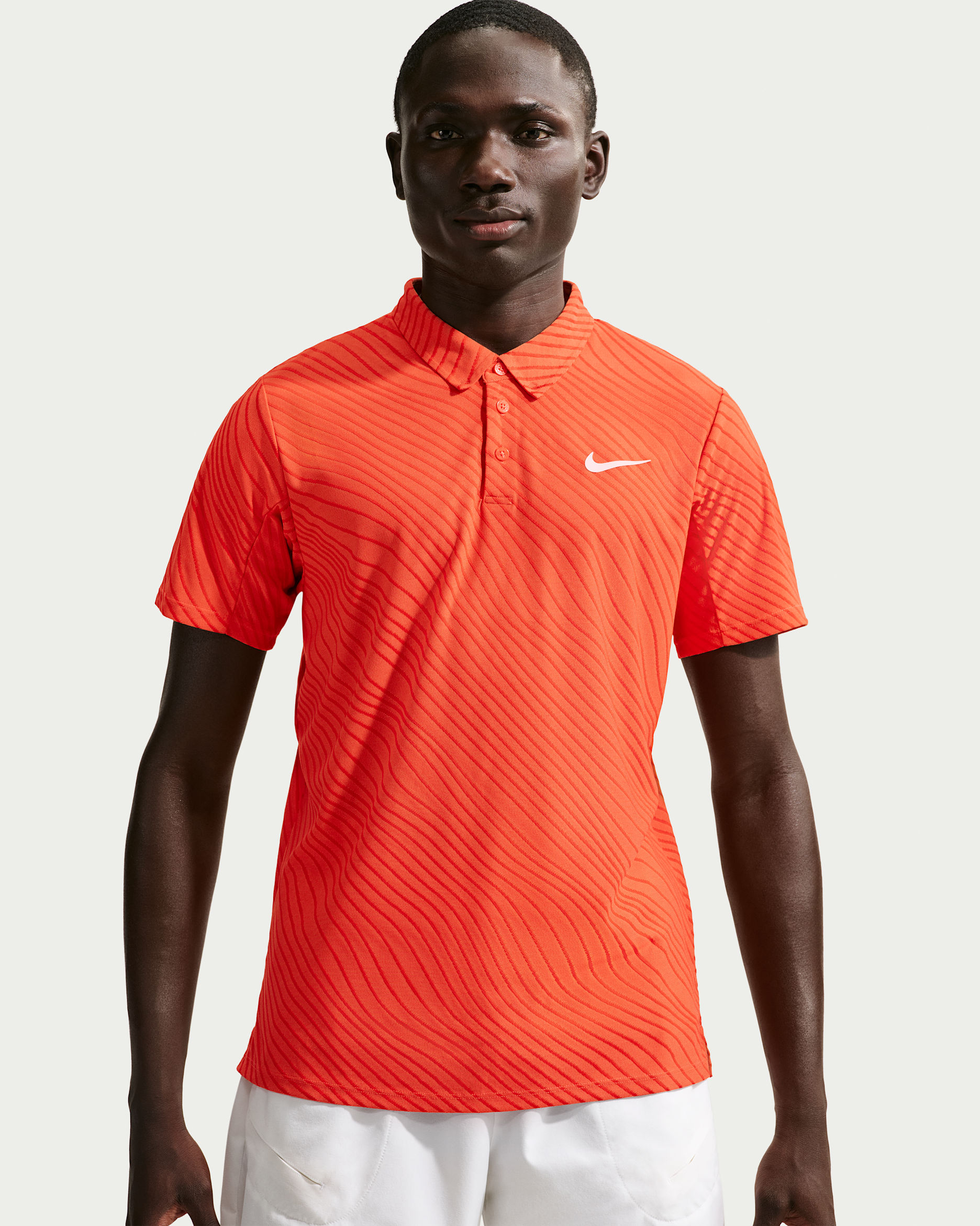 Pánská polokošile NikeCourt Slam Dri-FIT ADV - Turf Orange/Turf Orange/Bílá
