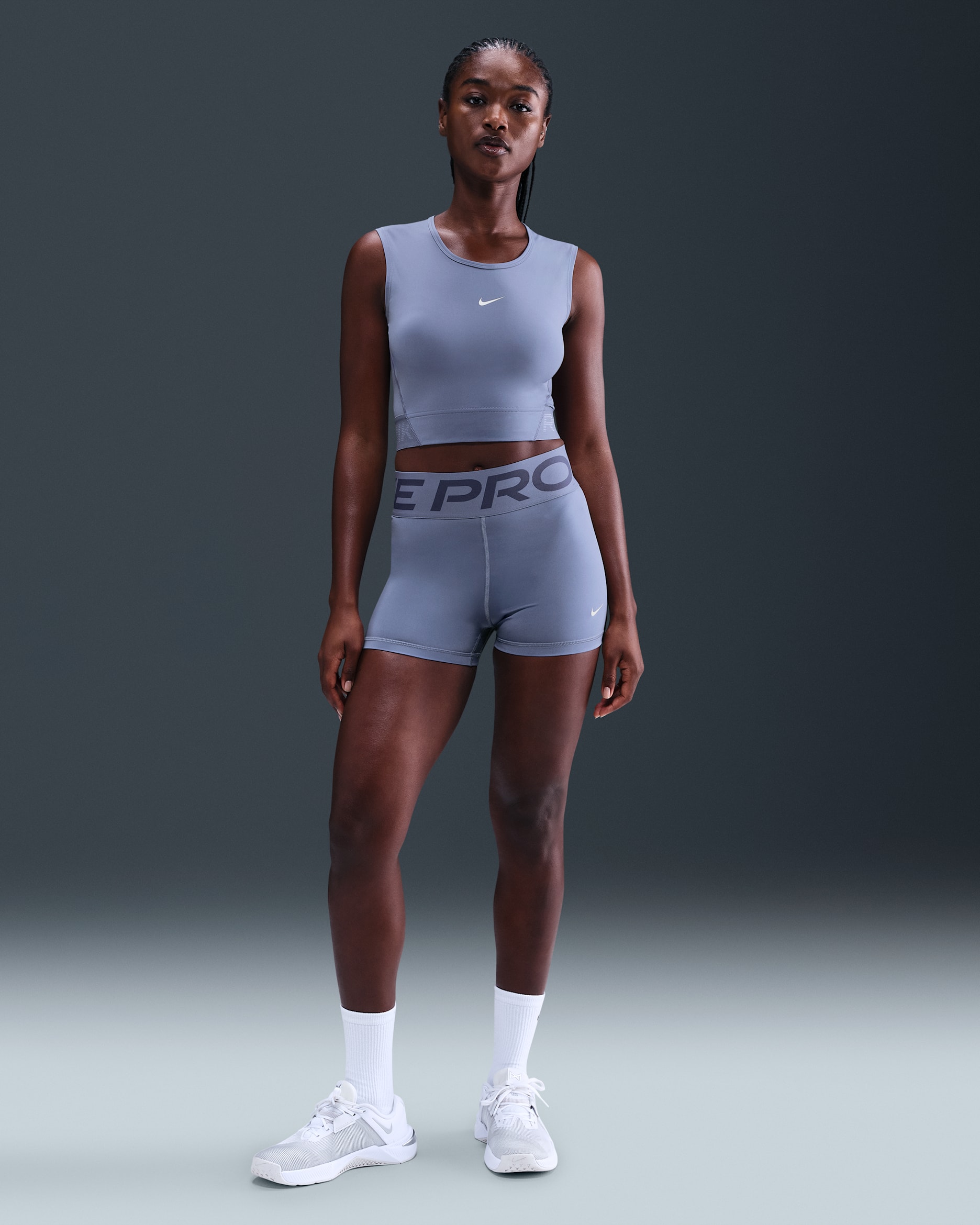 Nike Pro Sculpt Women's High-Waisted 7.5cm (approx.) Biker Shorts - World Indigo/White
