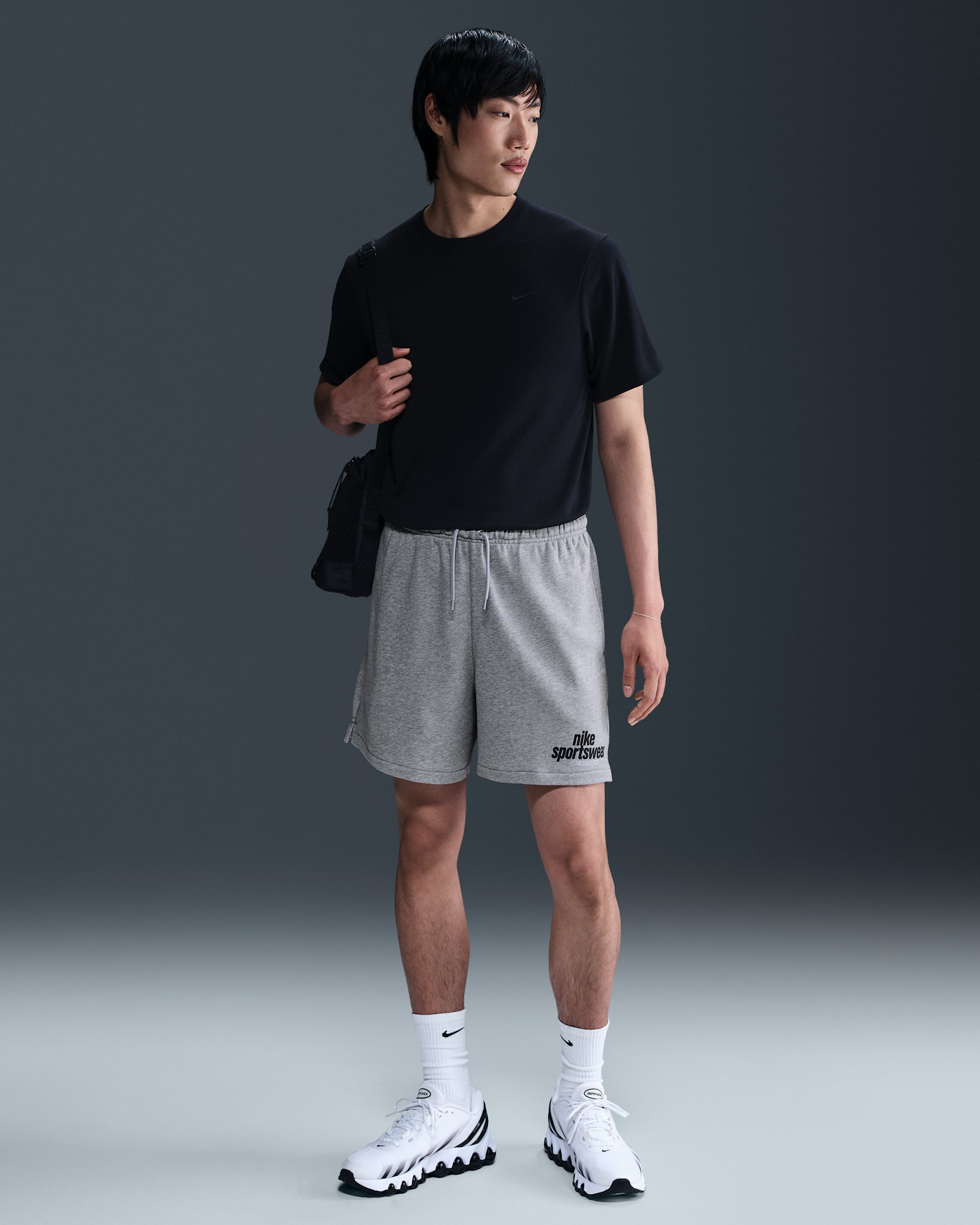 Nike Club Men's French Terry Flow Shorts - Dark Grey Heather/Light Smoke Grey/Black