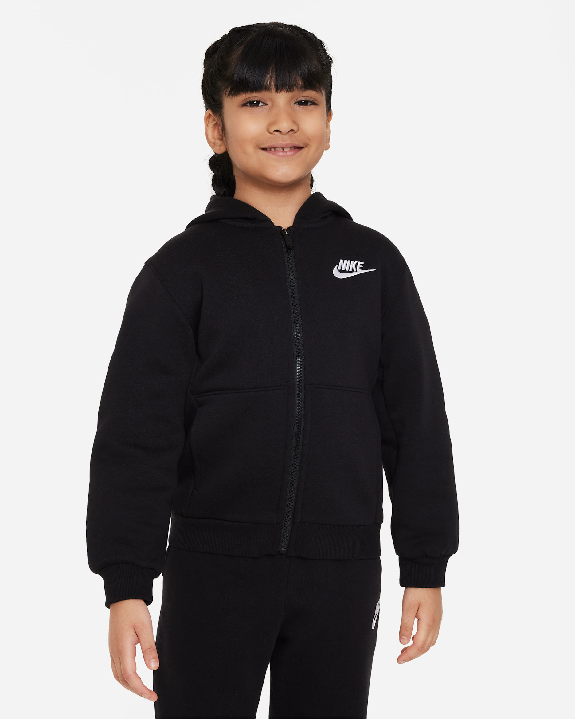 Sweat à capuche à zip Nike Sportswear Club Fleece pour enfant - Noir