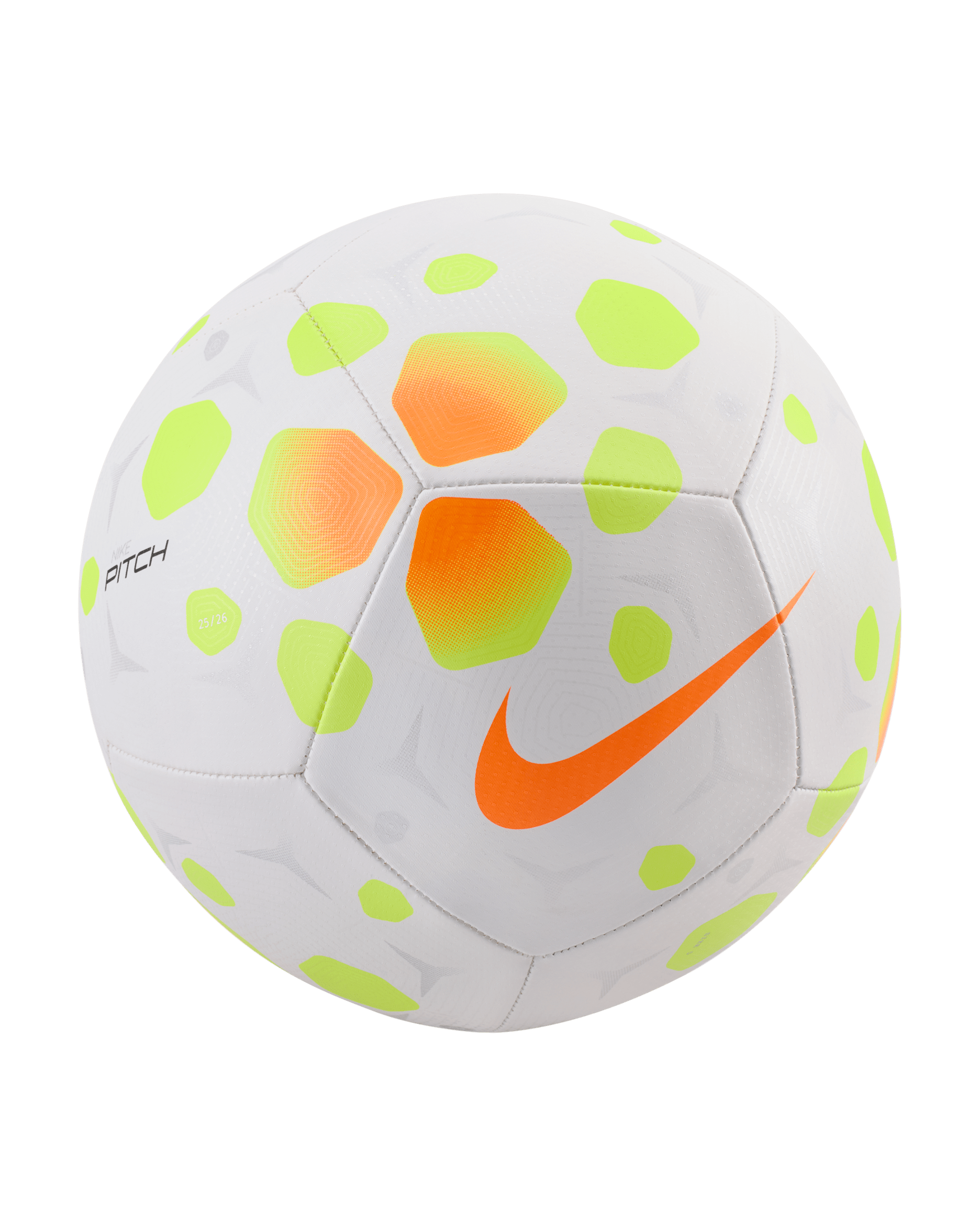 Nike Pitch Football - White/Volt/Hyper Crimson