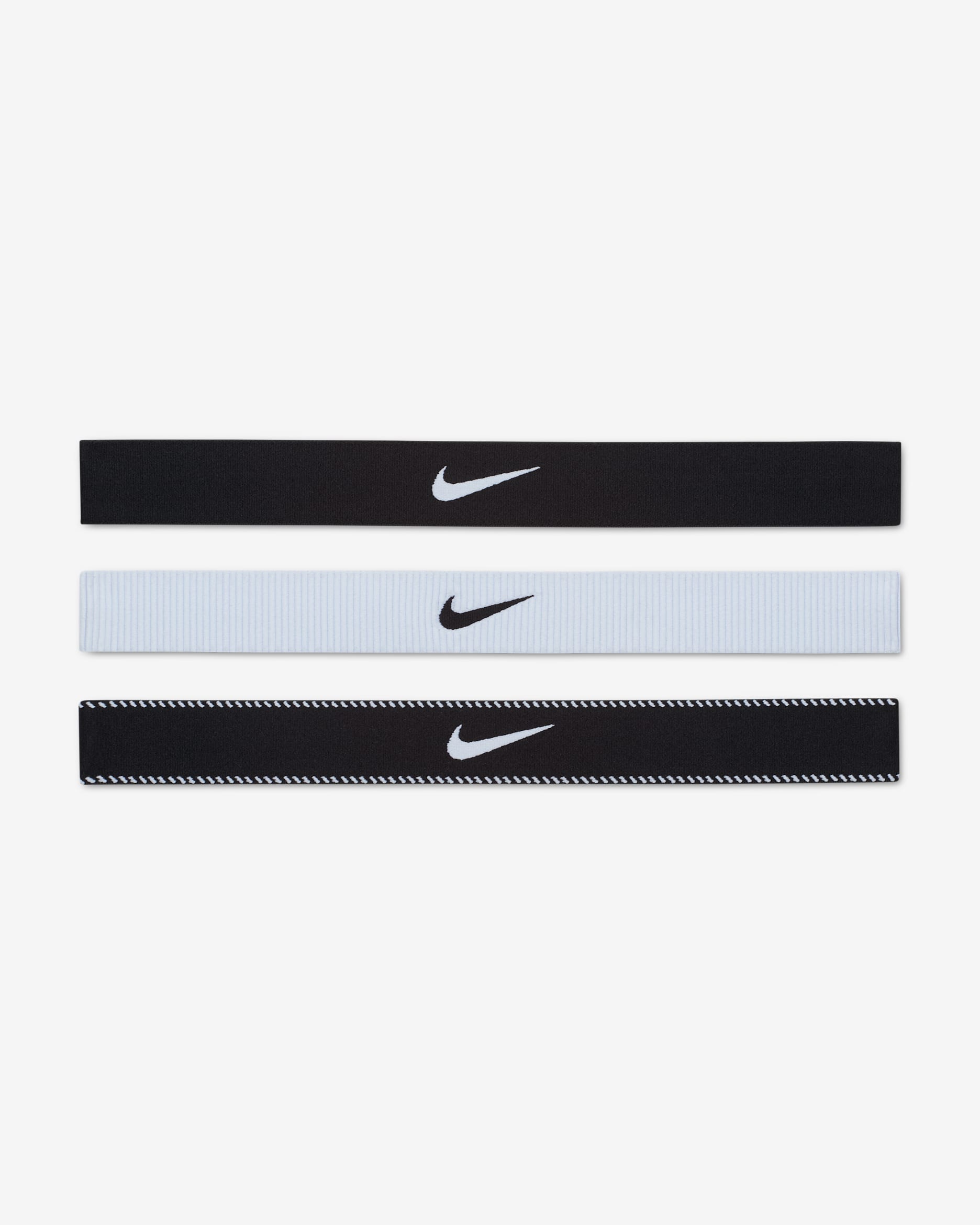 나이키 플렉스 와이드 헤드밴드(3팩) - 블랙/화이트/블랙