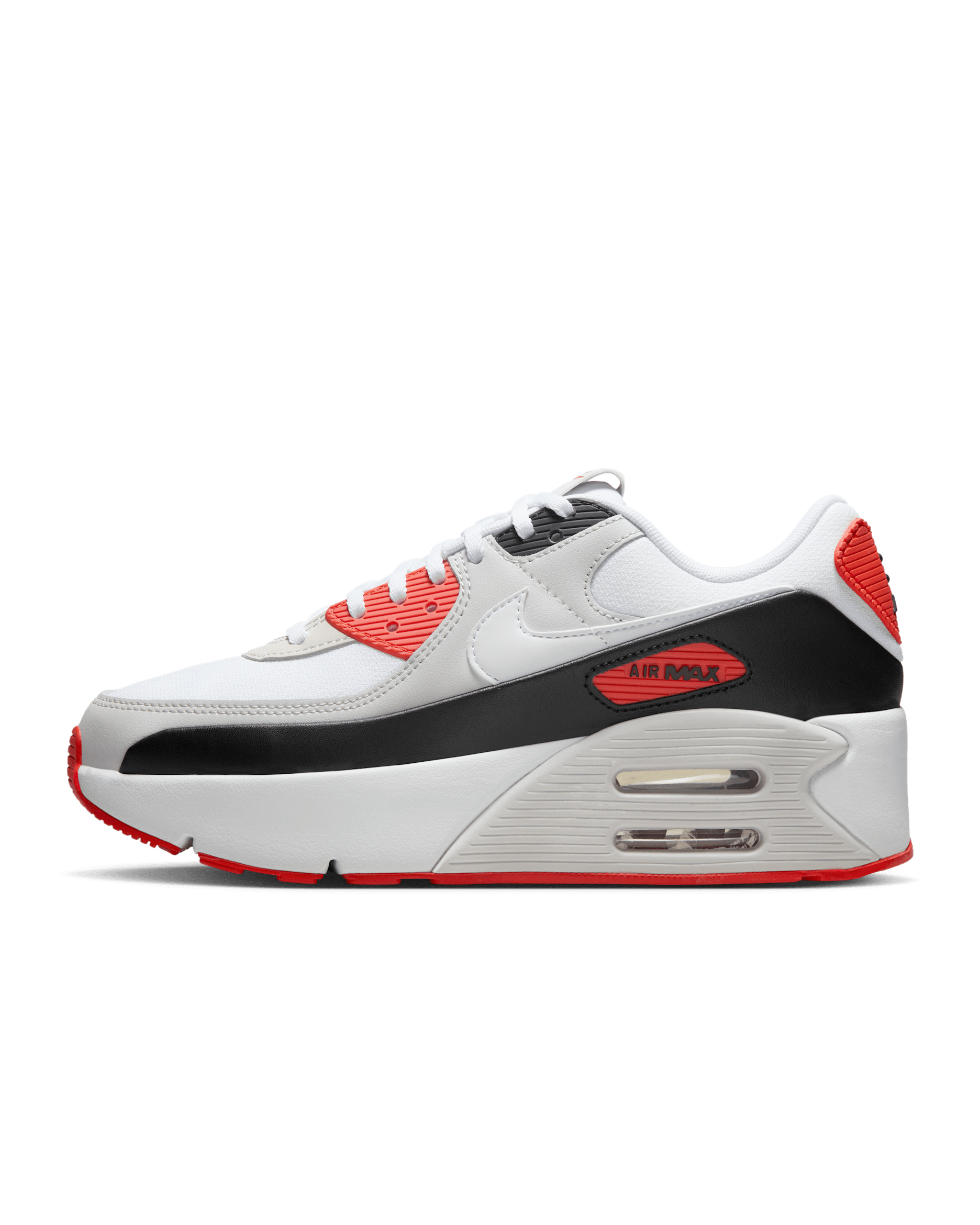 나이키 에어맥스 90 LV8 여성 신발 - 화이트/블랙/피칸테 레드/화이트