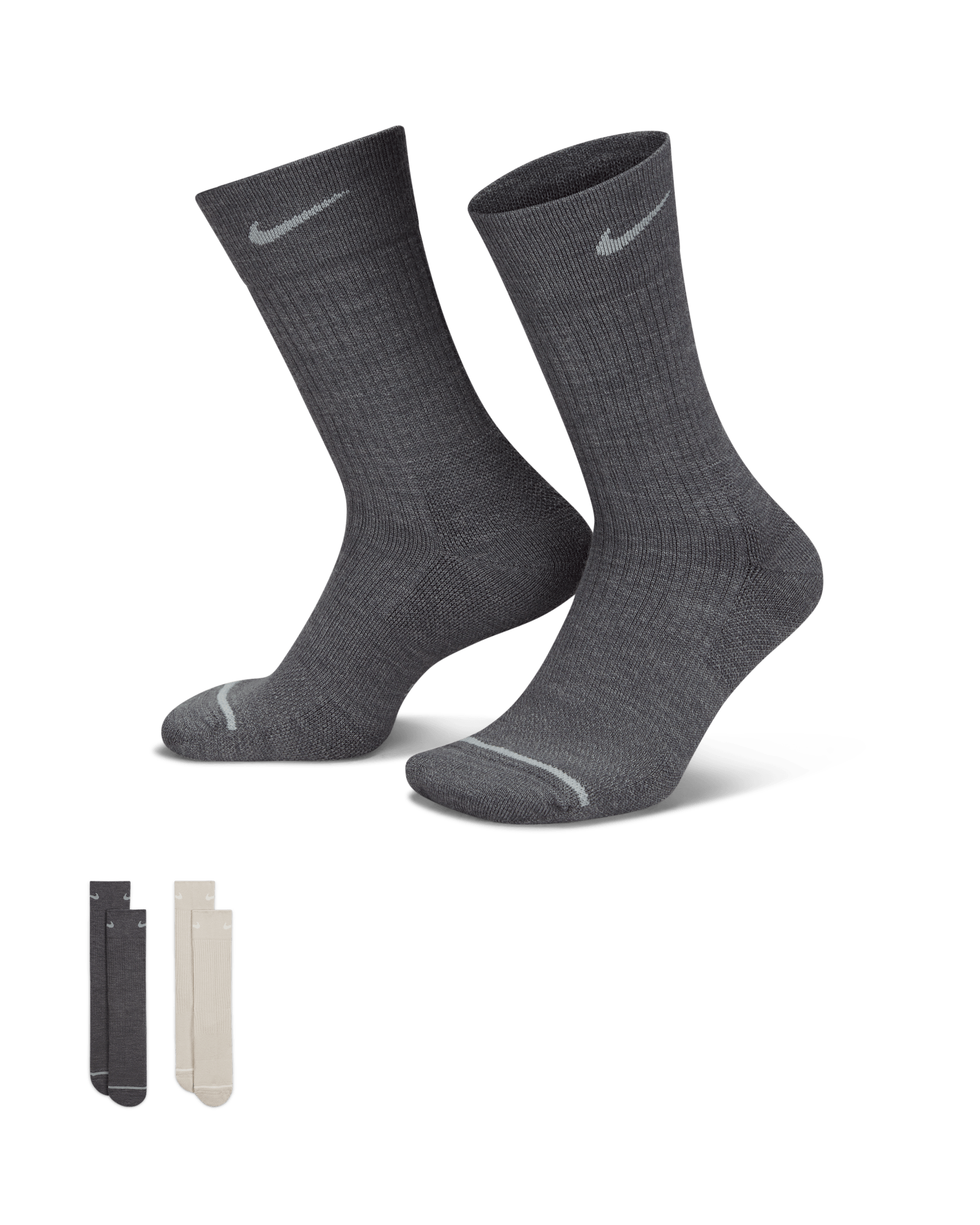 나이키 에브리데이 울 쿠션 크루 삭스(2켤레) - 멀티컬러