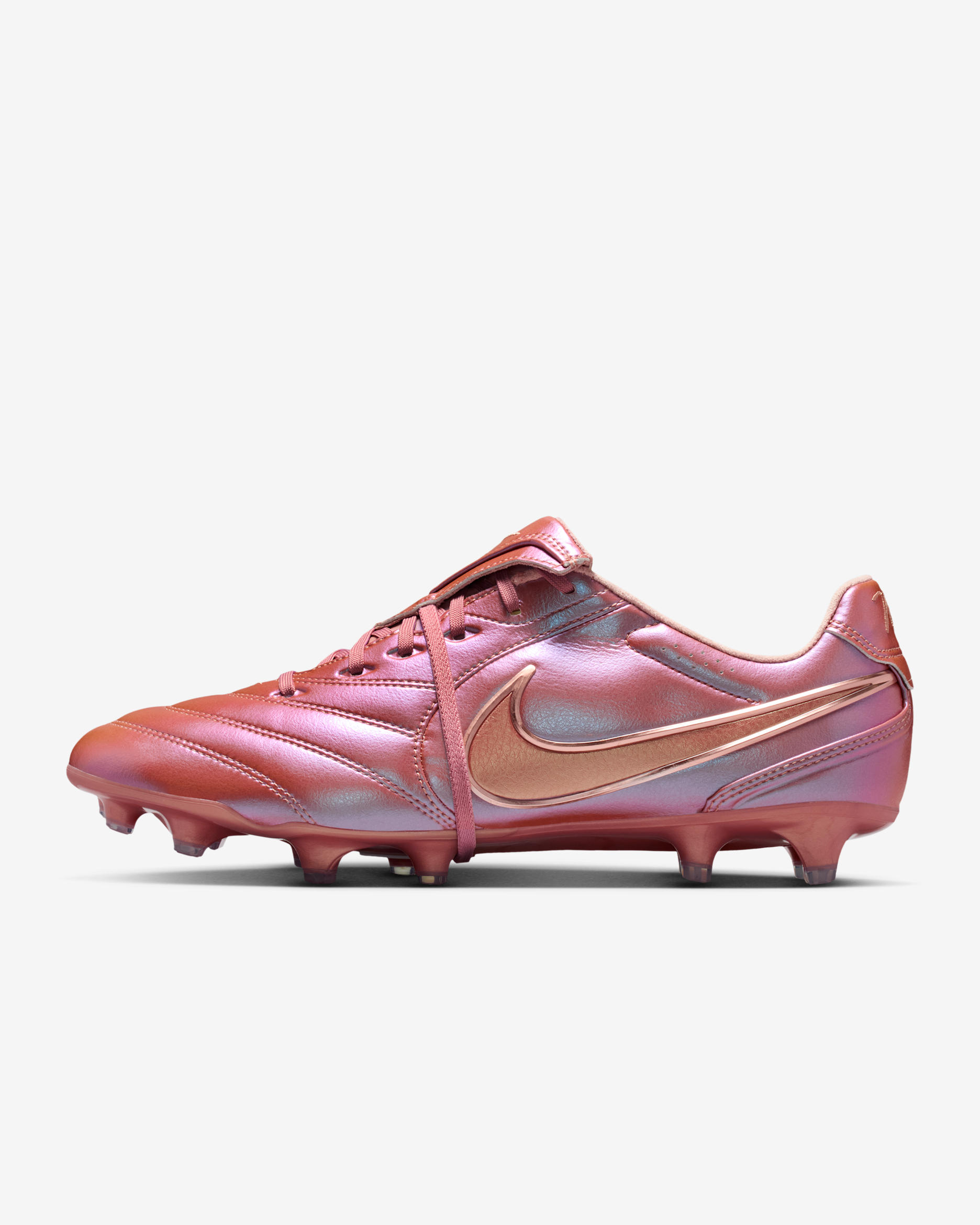 Nike Tiempo Ligera Pro LE Firm-Ground Low-Top Soccer Cleats - Metallic Red Bronze/Metallic Rose Gold