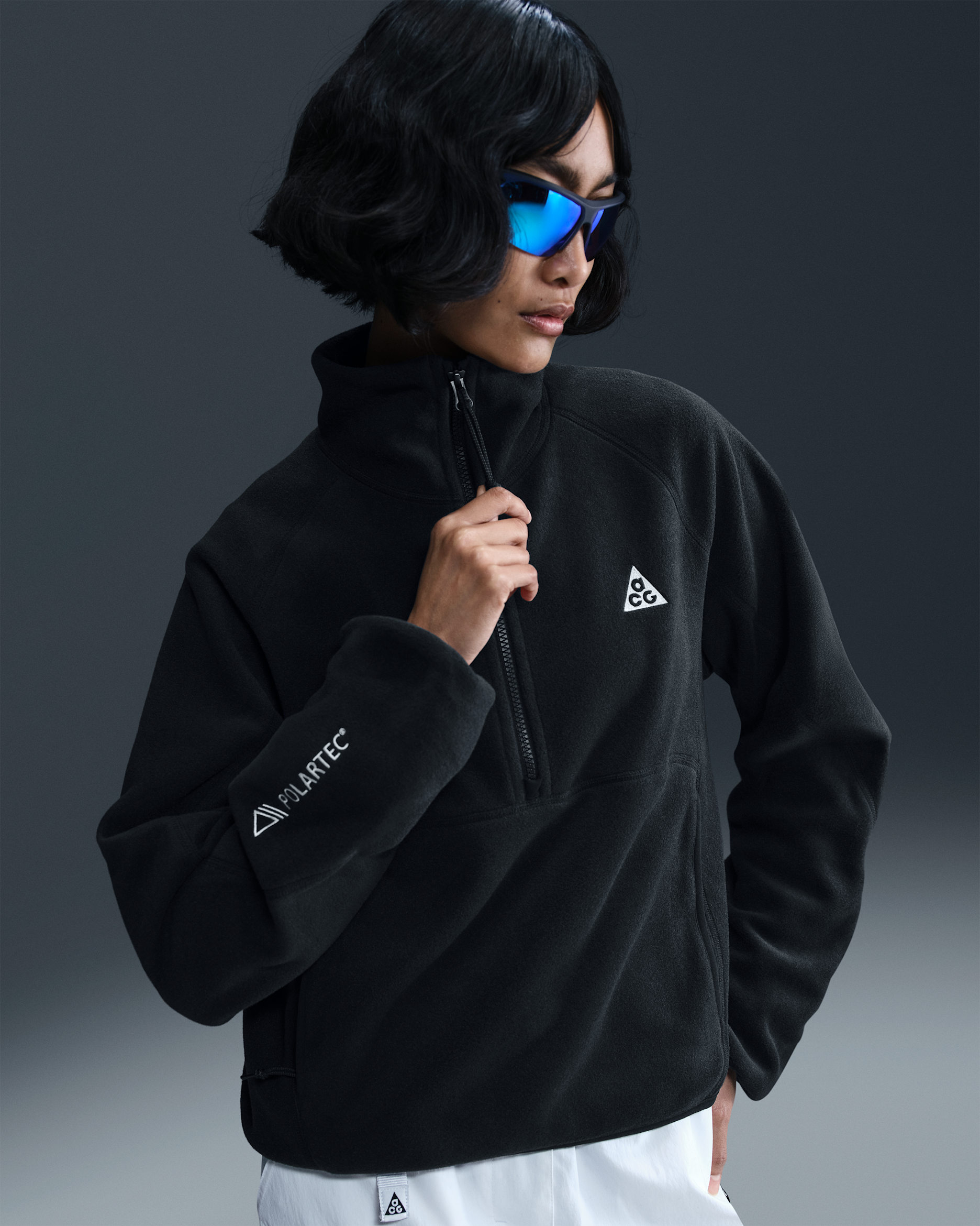 Nike ACG 'Wolf Tree' Women's 1/2-Zip Top - Black/Anthracite/Summit White