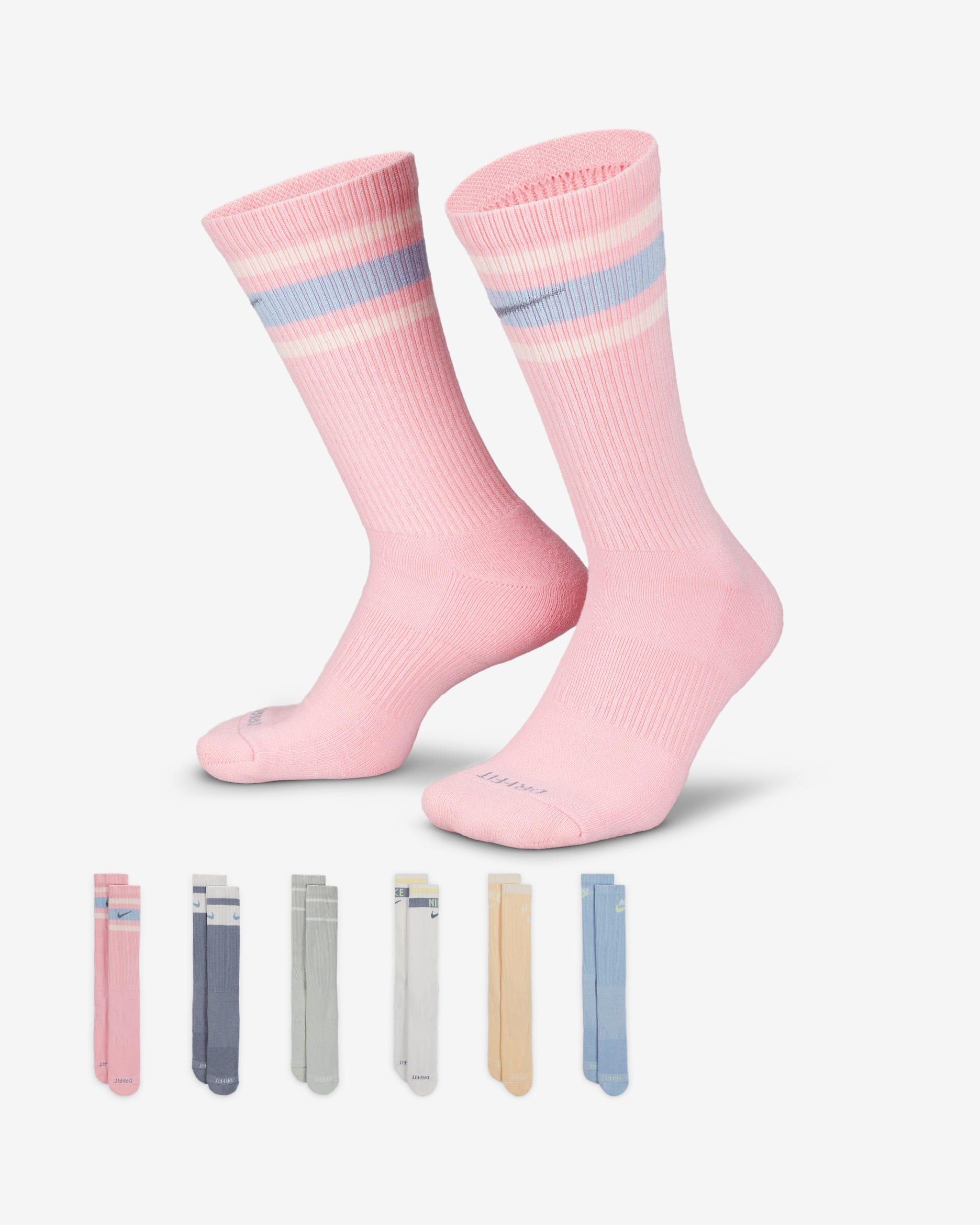 Nike Everyday Plus Cushioned Crew Socks (6 Pairs) - Multi-Colour