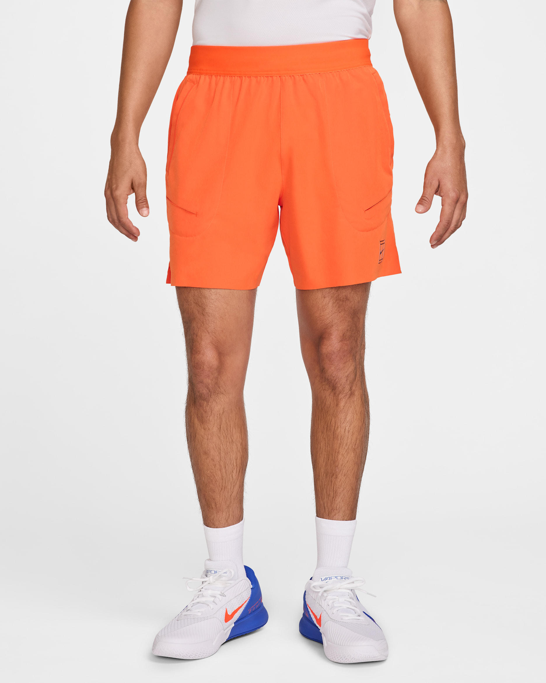 NikeCourt Advantage Men's Dri-FIT 6" Tennis Shorts - Safety Orange/Safety Orange/Black