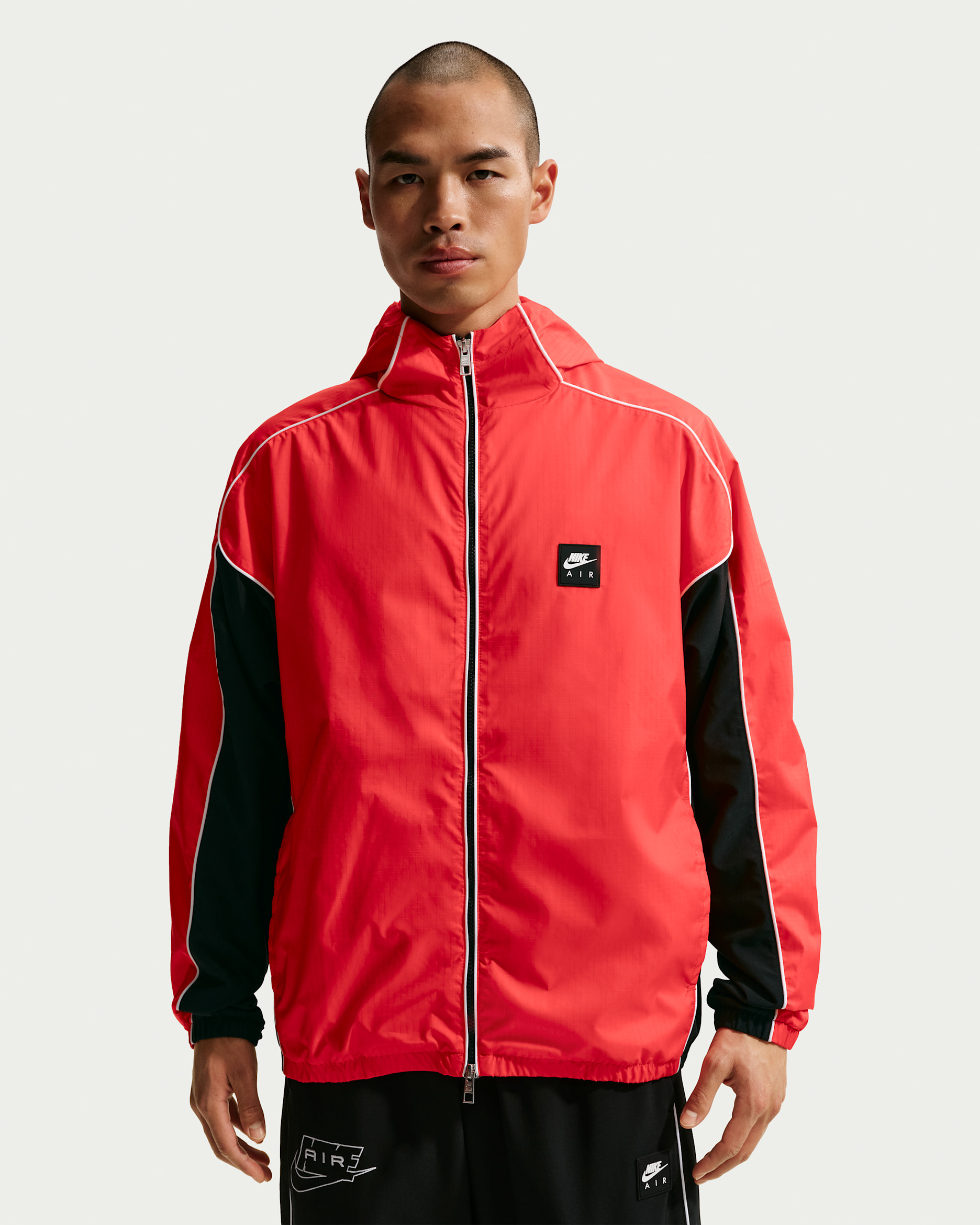 Nike Air Men's Full-Zip Hybrid Utility Jacket - Light Crimson/Black/White