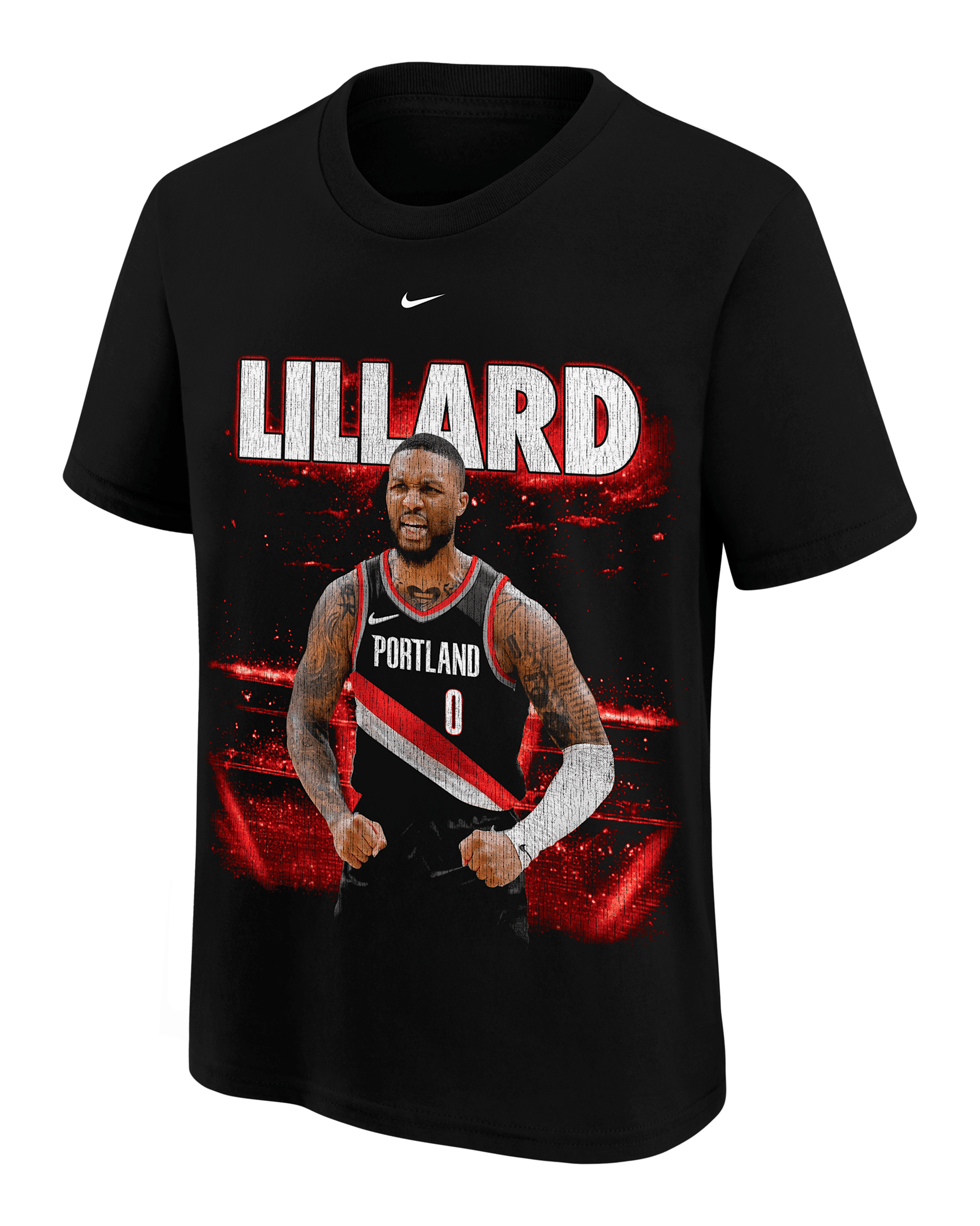 Playera de básquetbol Nike para niños talla grande Damian Lillard - Negro