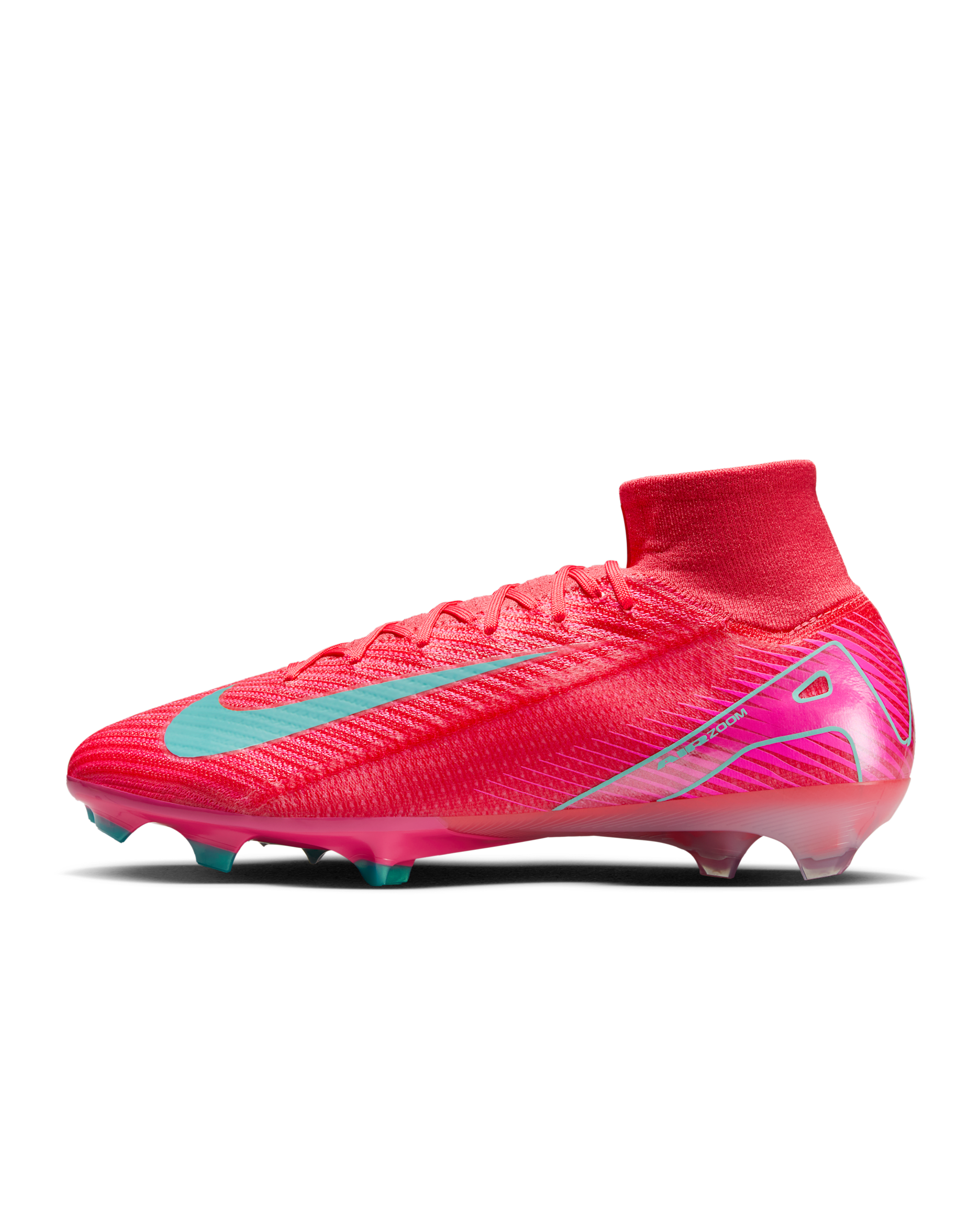 Nike Mercurial Superfly 10 Elite Firm-Ground High-Top Football Boot - Ember Glow/Aurora Green