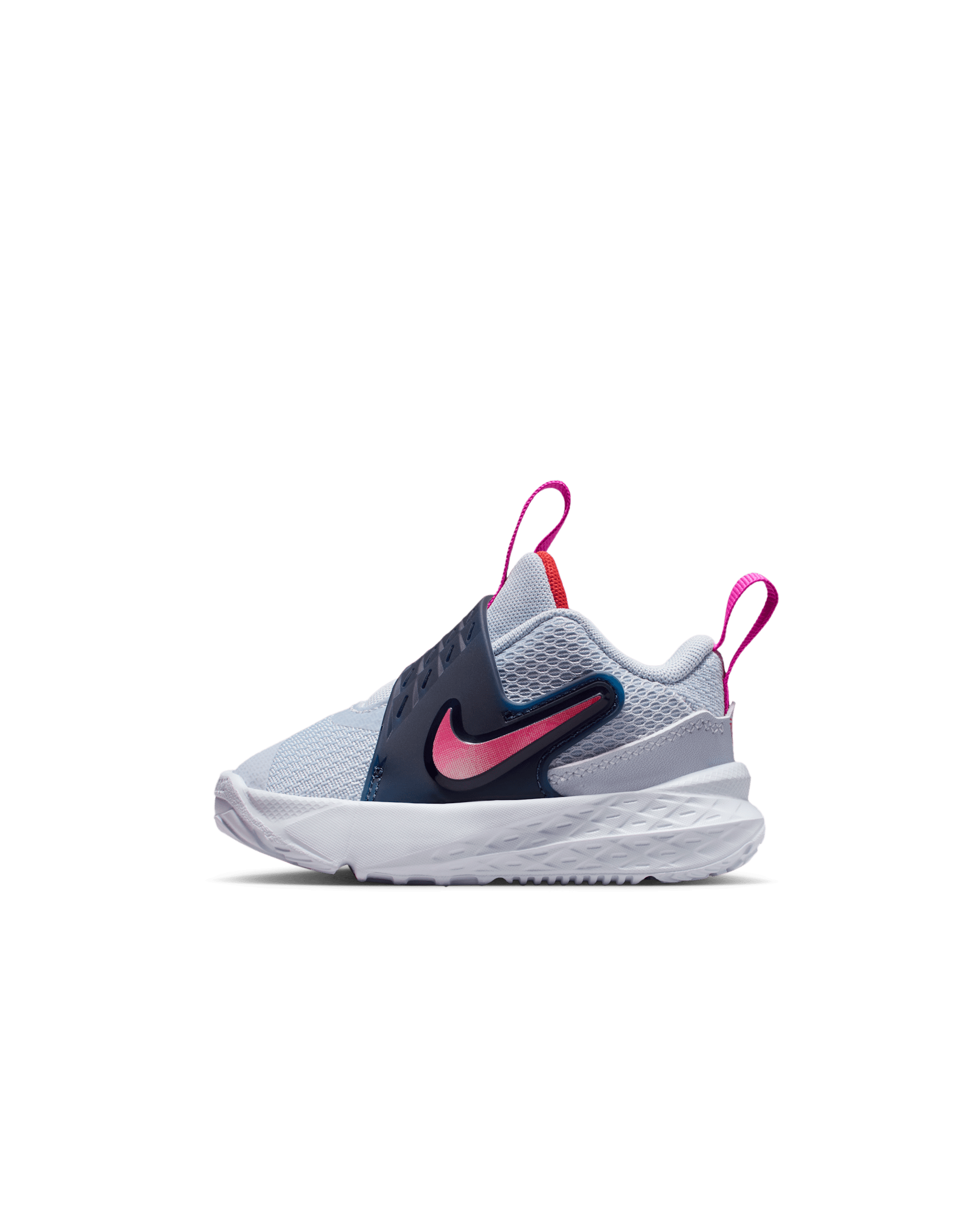 Nike Team Hustle D 12 Baby/Toddler Shoes - Ghost/Midnight Navy/Picante Red/Fire Pink