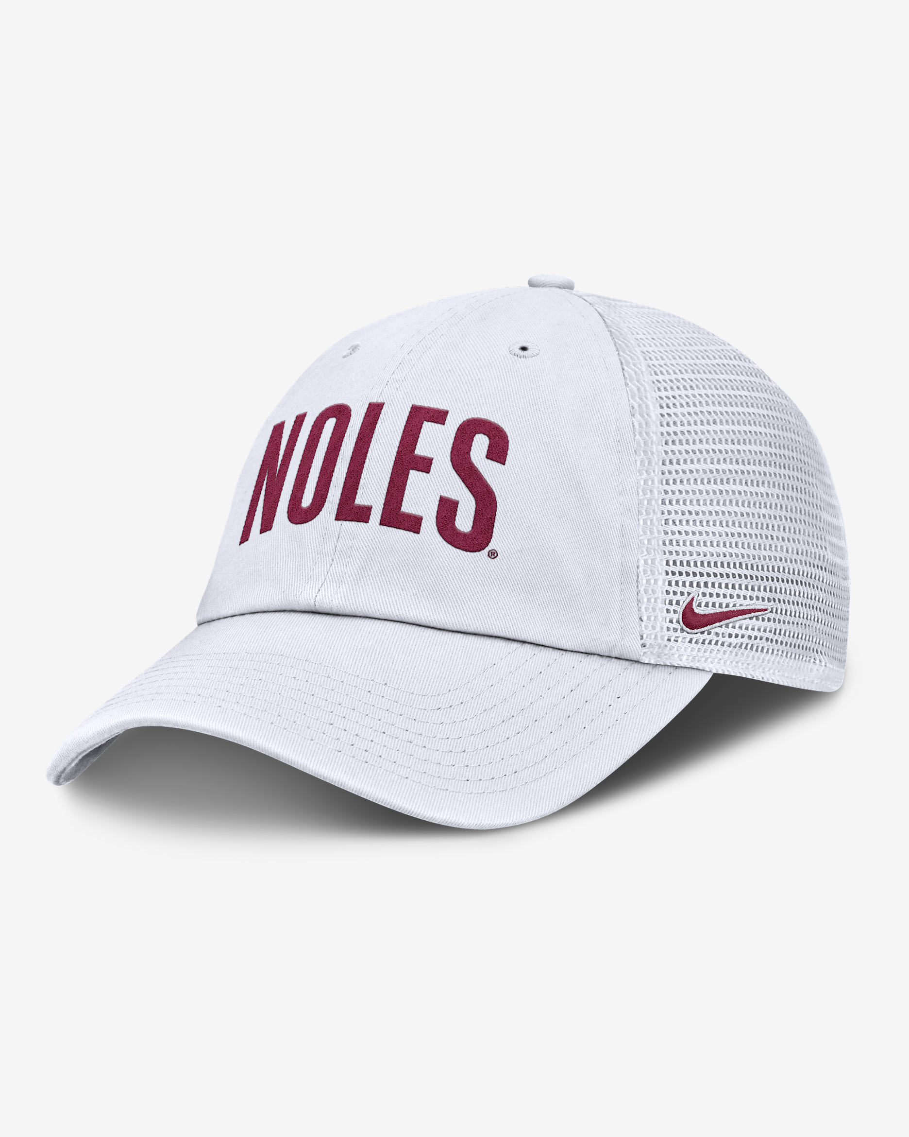 Florida State Primetime Campus Club Men's Nike College Trucker Adjustable Hat - White