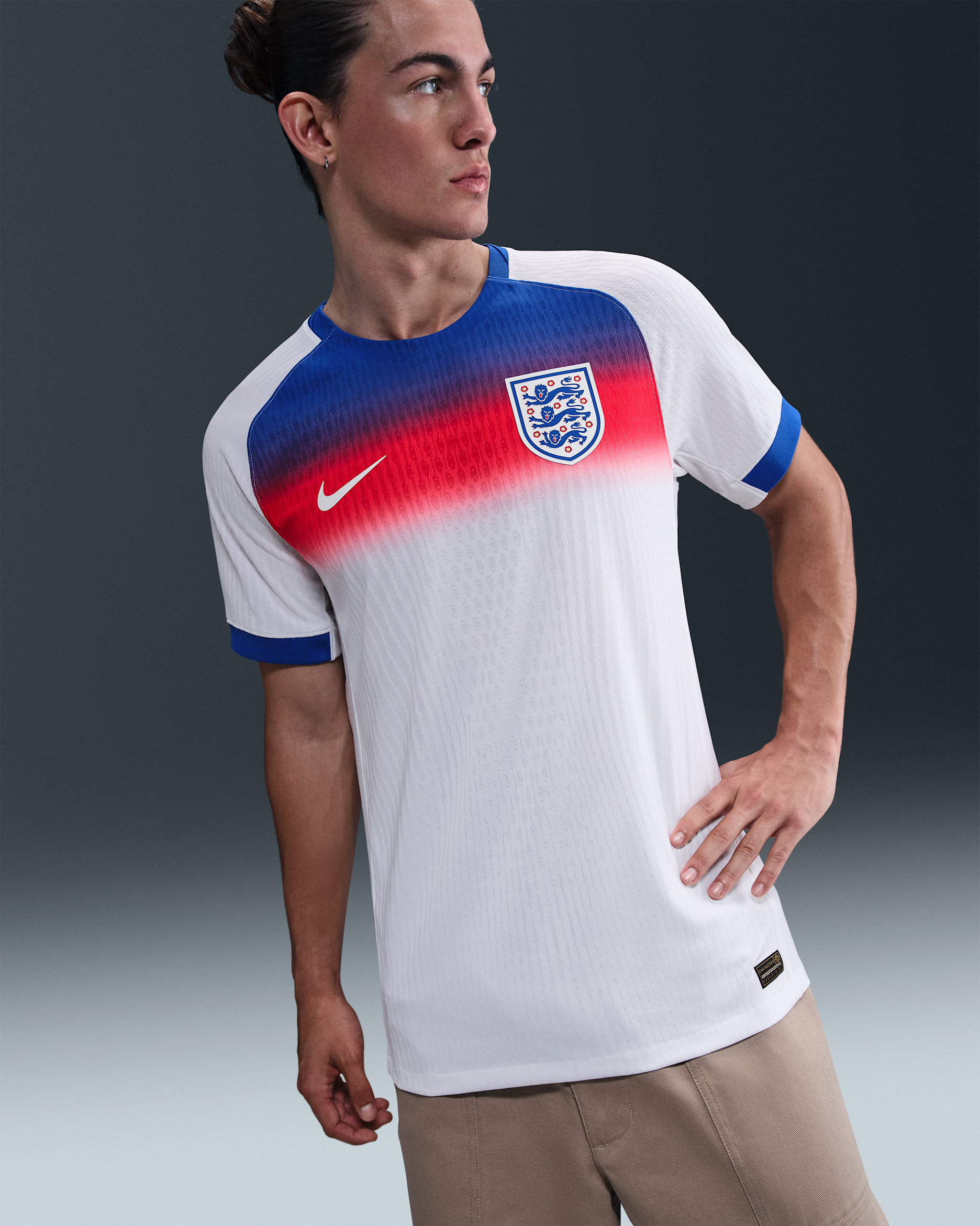 England 2025 Match Home (Women's Team) Men's Nike Dri-FIT ADV Soccer Authentic Jersey - Hyper Royal/White/Challenge Red/White