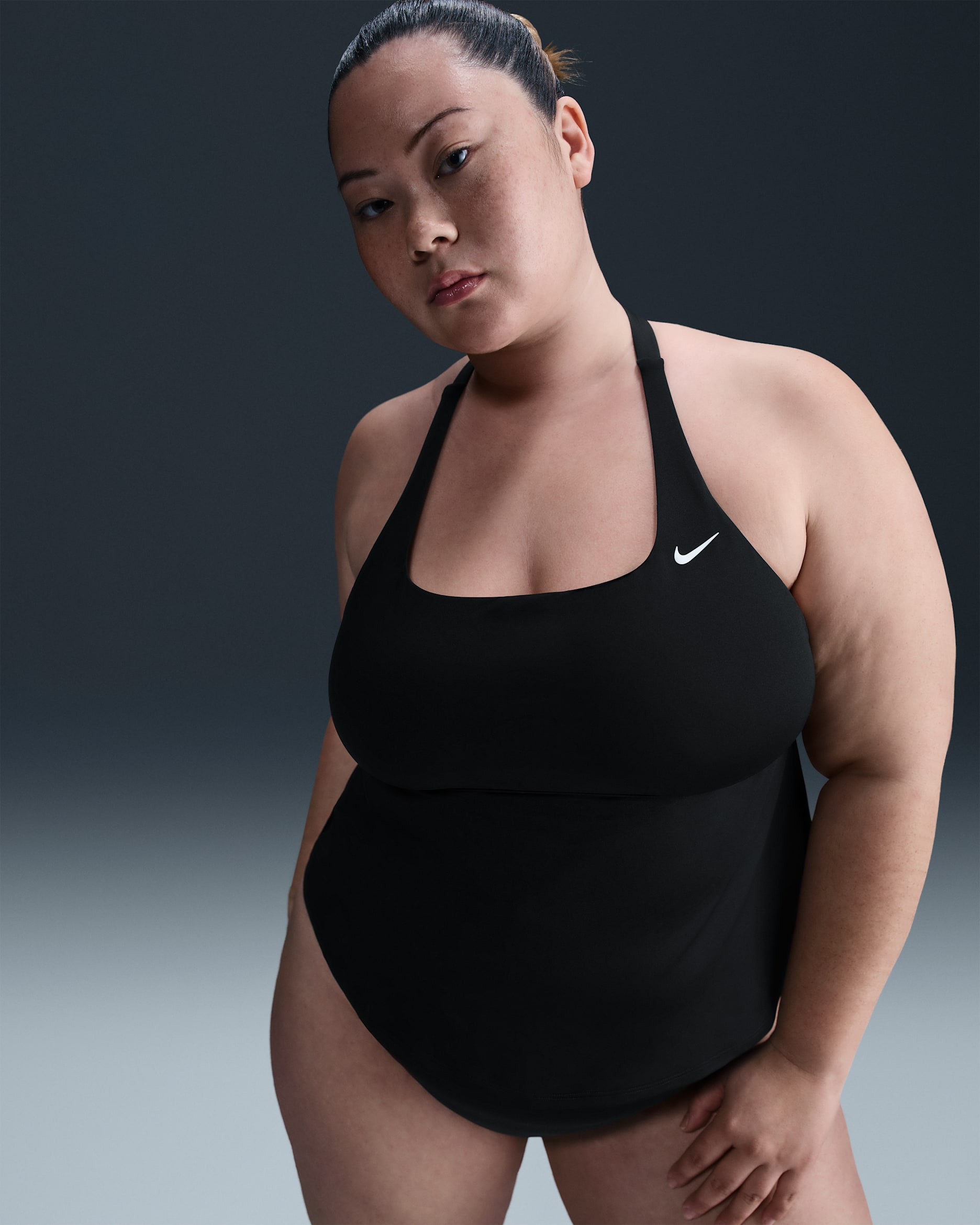 Nike Swim Essential Women's Square Neck Tankini (Extended Sizing) - Black