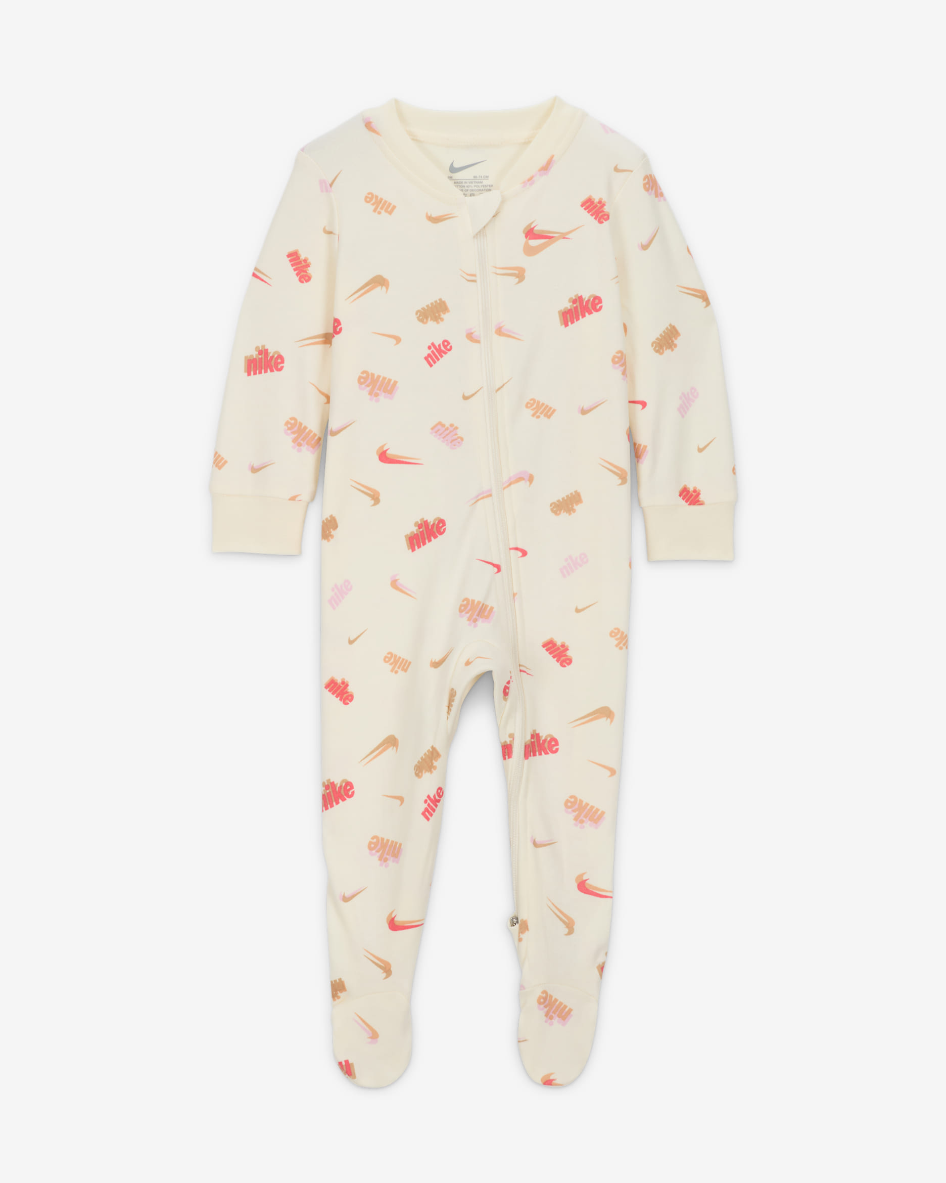 Nike Everyone From Day One coverall met voetjes voor baby's (0-9 maanden) - Pale Ivory