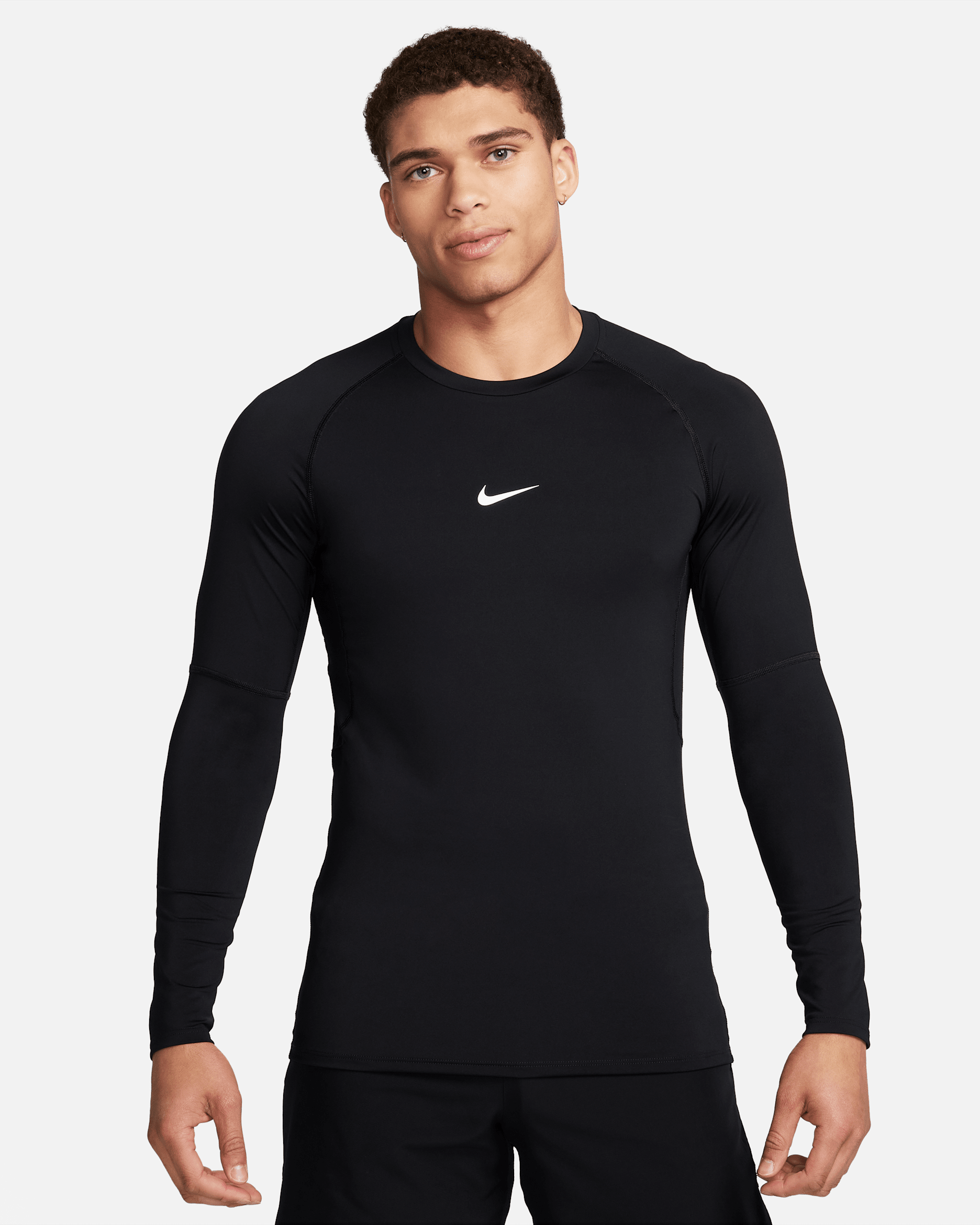 Nike Pro Men's Dri-FIT Slim Long-Sleeve Fitness Top - Black/White