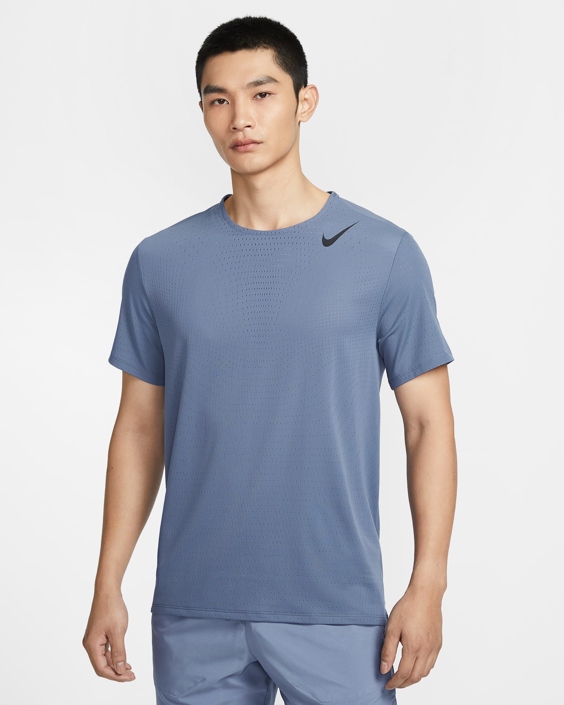 Nike AeroSwift Men's Dri-FIT ADV Short-Sleeve Running Top - Diffused Blue/Black