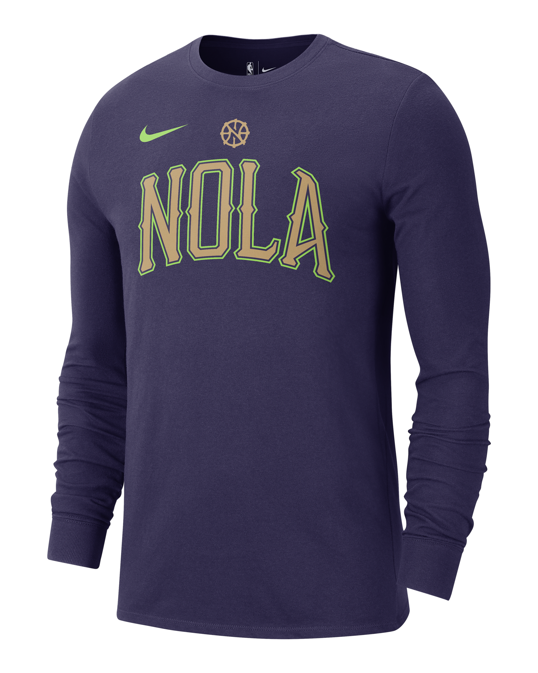 Playera de manga larga Nike de la NBA para hombre New Orleans Pelicans Essential City Edition - Tinta