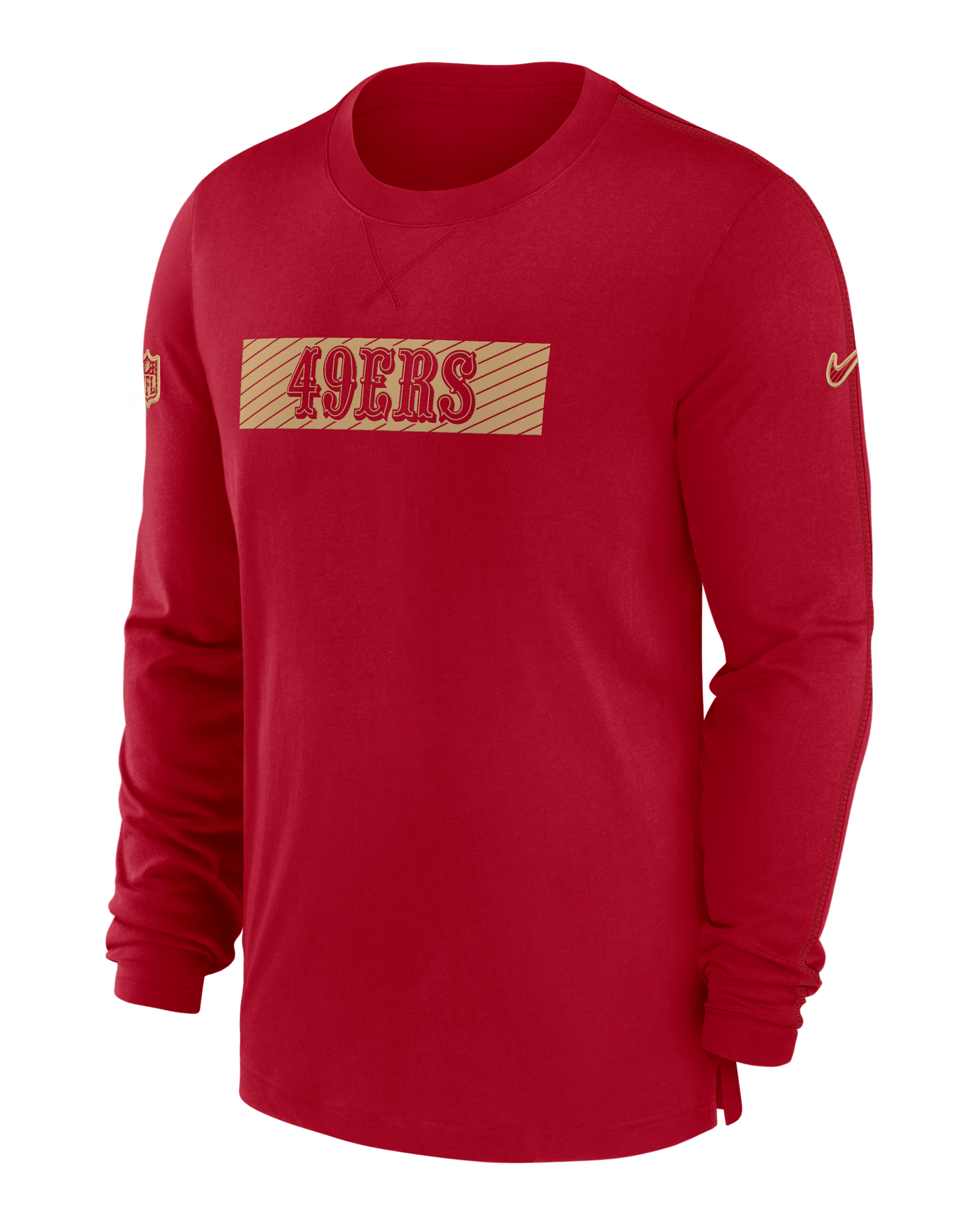 San Francisco 49ers Sideline Player Team Issue Men’s Nike Dri-FIT Long-Sleeve Top - Red