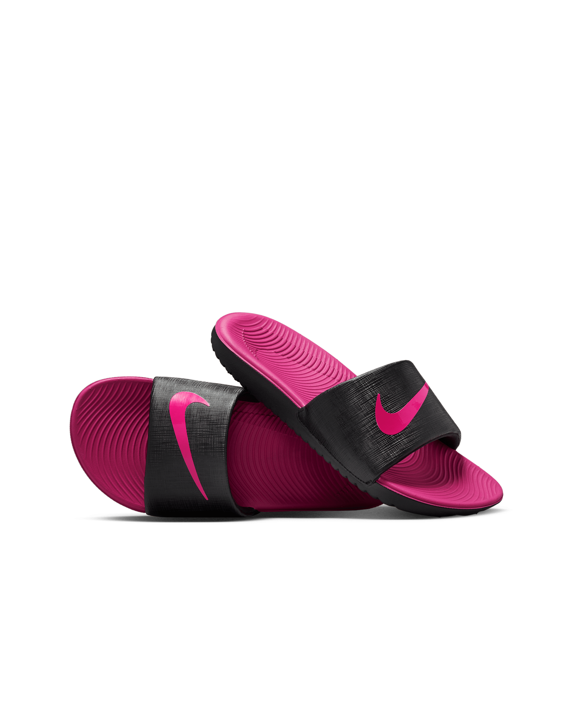 Nike Kawa Younger and Older Kids' Slide - Black/Vivid Pink