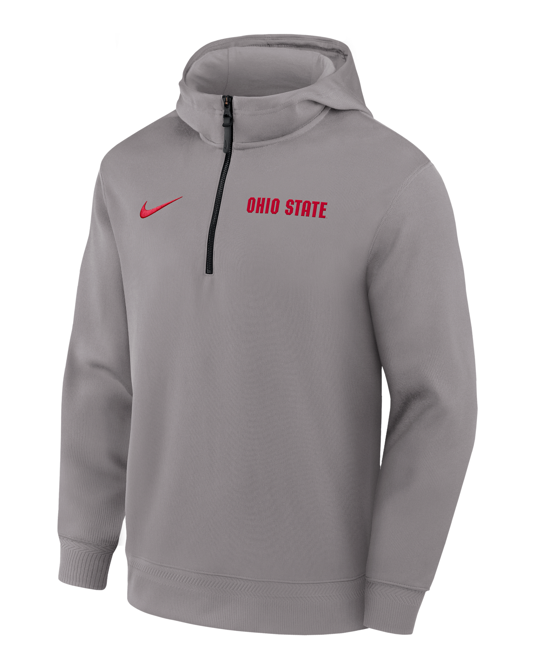 Ohio State Coaches Premium Men’s Nike Dri-FIT College 1/4-Zip Hoodie - Grey