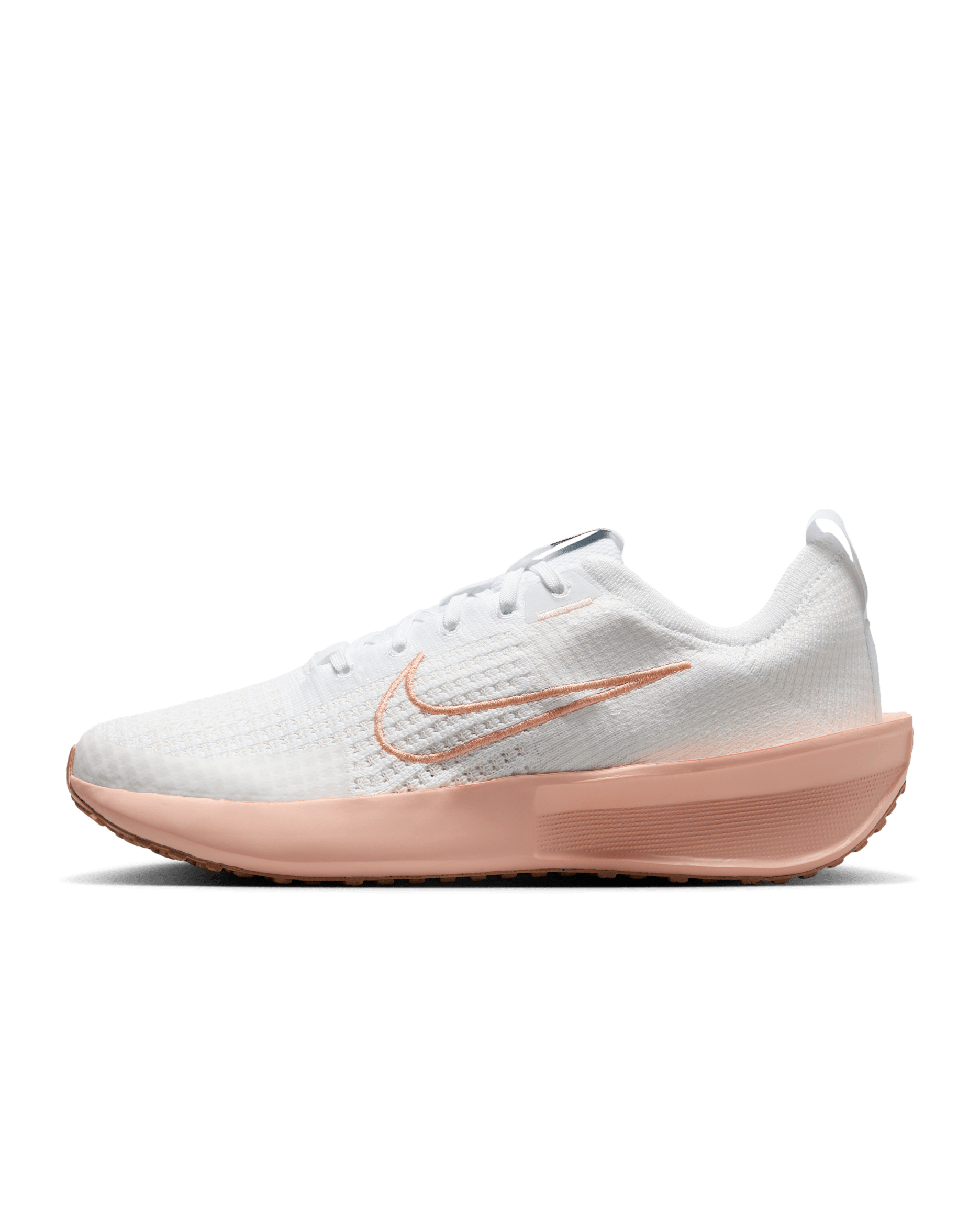Tenis de correr en pavimento para mujer Nike Interact Run - Blanco/Fantasma/Coral lavado/Ágata melocotón