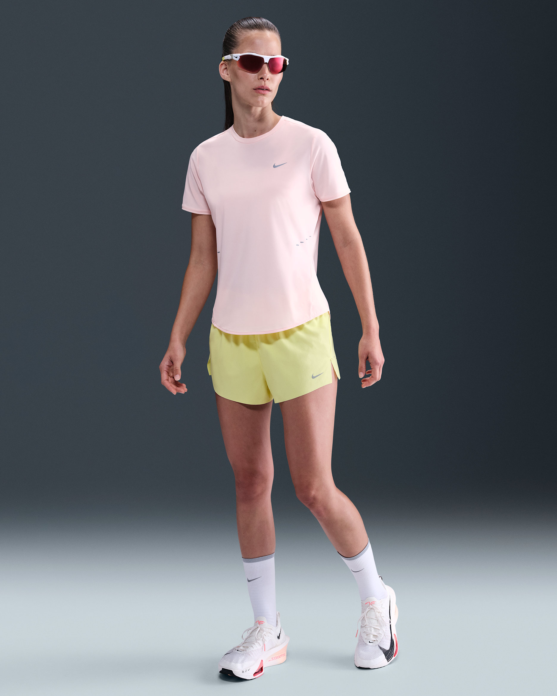 Nike Swift Women's Dri-FIT Mid-Rise 2.5" Brief-Lined Running Shorts - Light Zitron