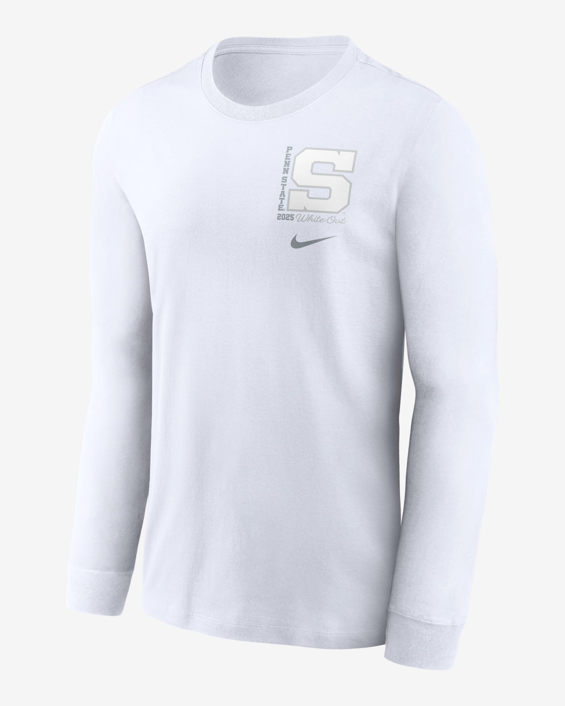 Penn State 2025 White Out Men's Nike College Long-Sleeve T-Shirt - White