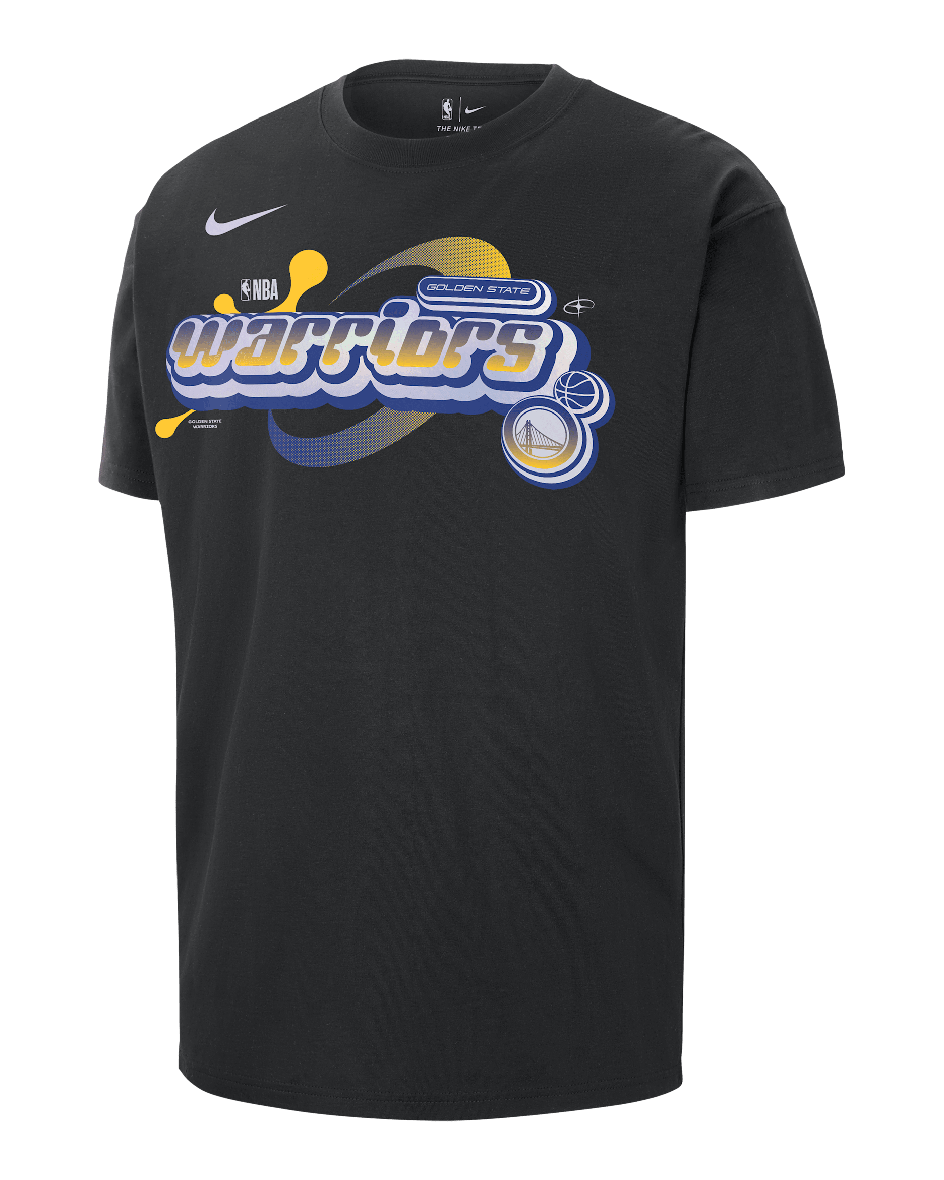 เสื้อยืด Nike NBA Max90 ผู้ชาย Golden State Warriors Courtside - ดำ