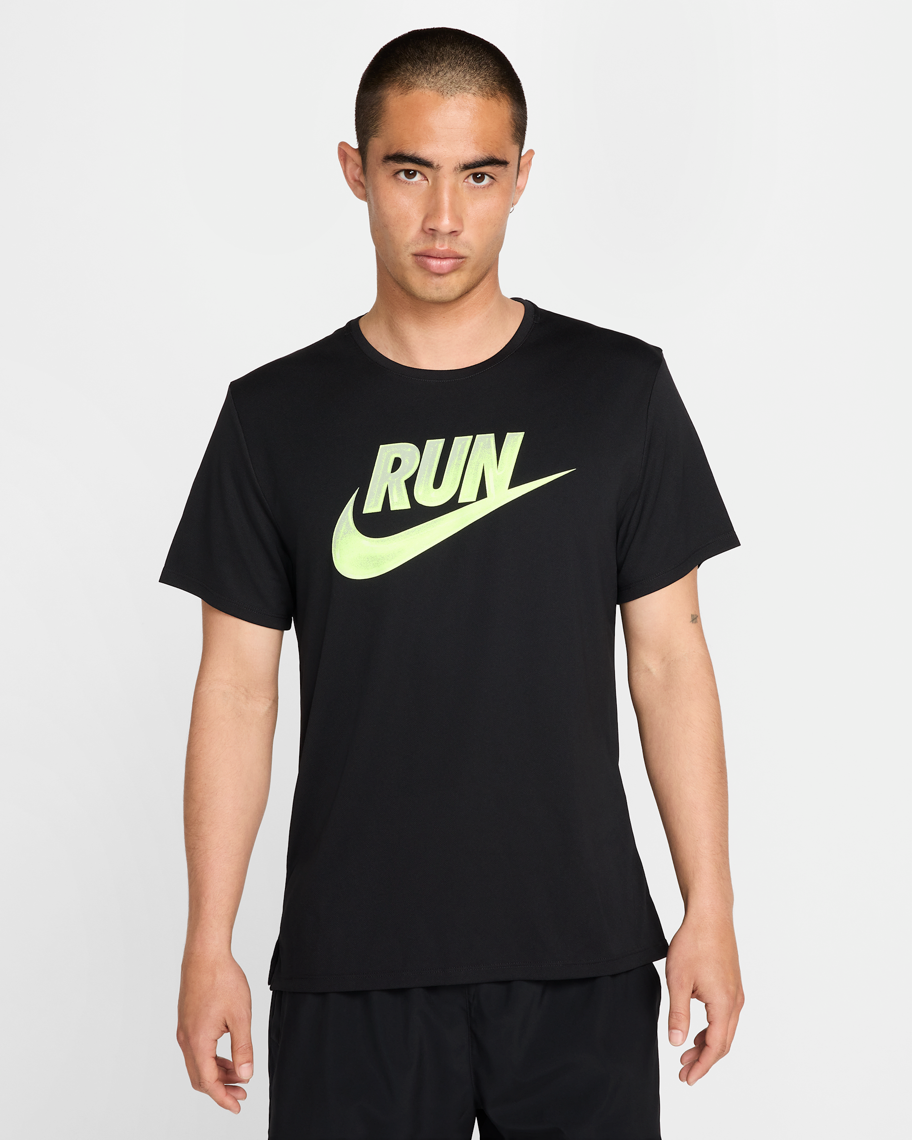 ナイキ マイラー ラン エナジー メンズ Dri-FIT ショートスリーブ ランニングトップ - ブラック