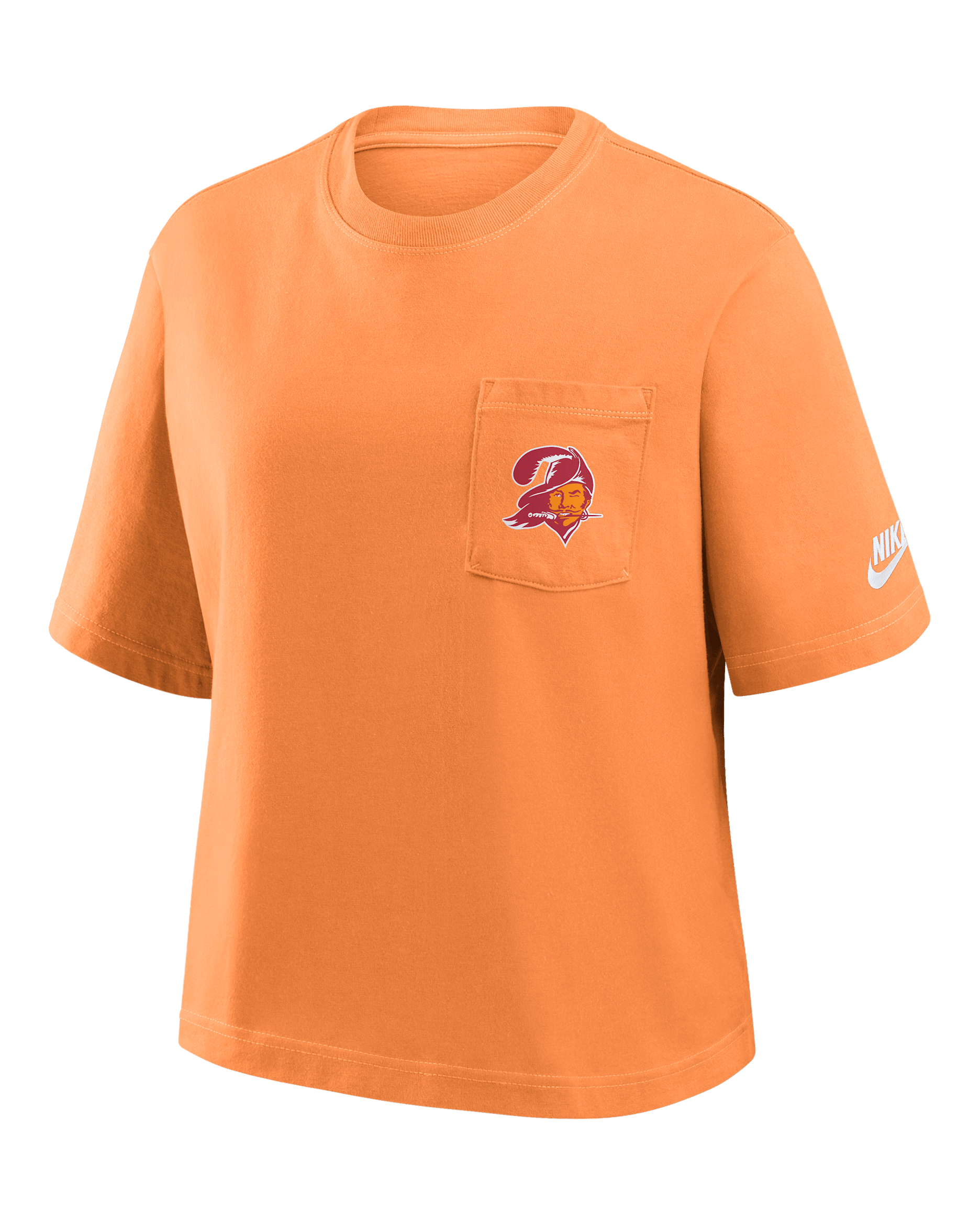 Tampa Bay Buccaneers Rewind Pocket Boxy Women's Nike NFL T-Shirt - Orange