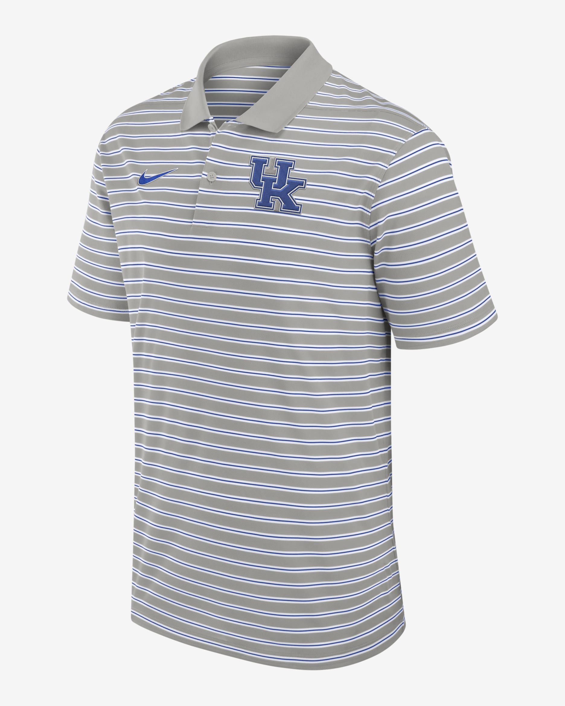 Kentucky Wildcats Primetime Victory Striped Men's Nike Dri-FIT College Polo - Pewter