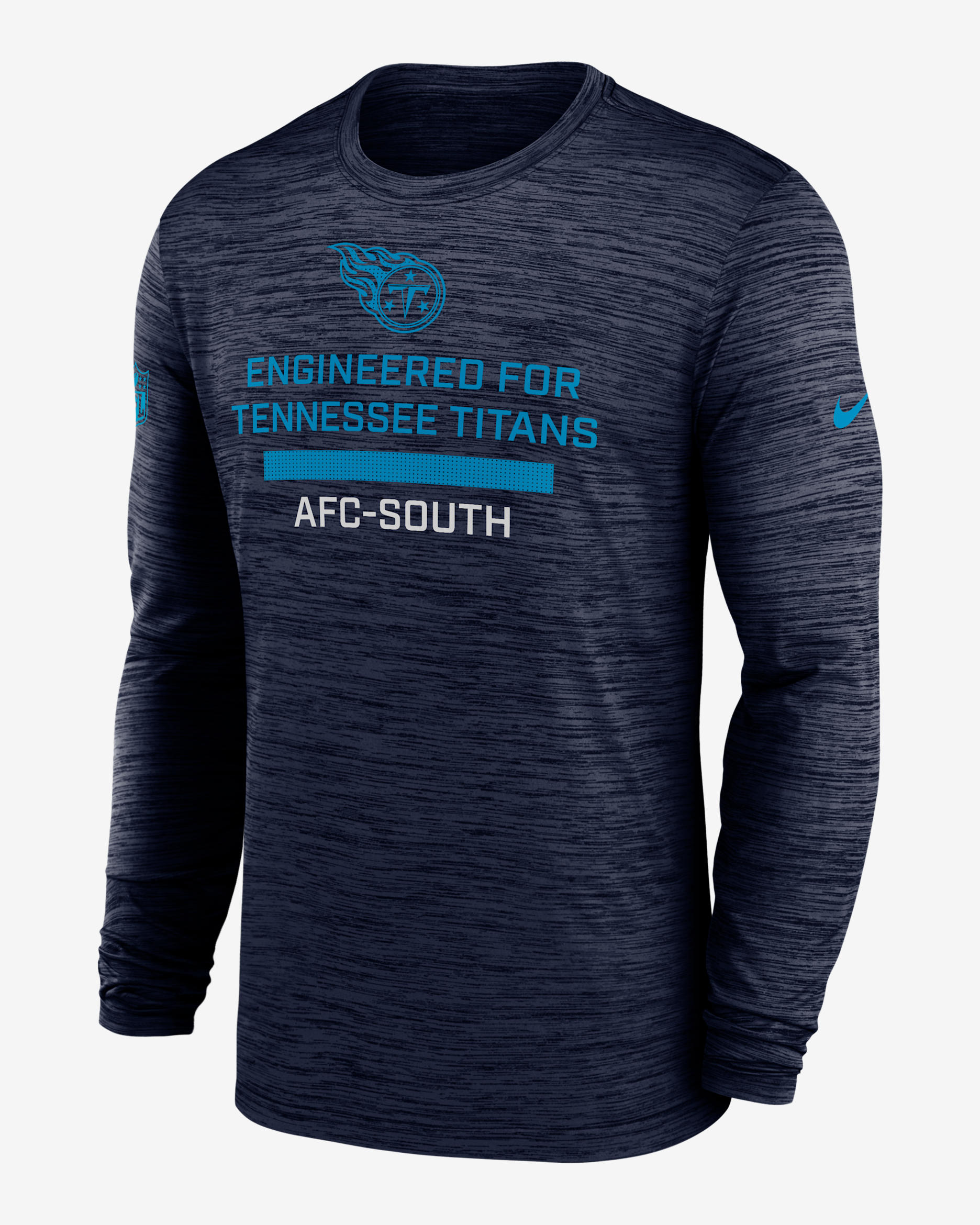 Tennessee Titans Sideline Team Issue Velocity Men's Nike Dri-FIT NFL Long-Sleeve T-Shirt - Navy
